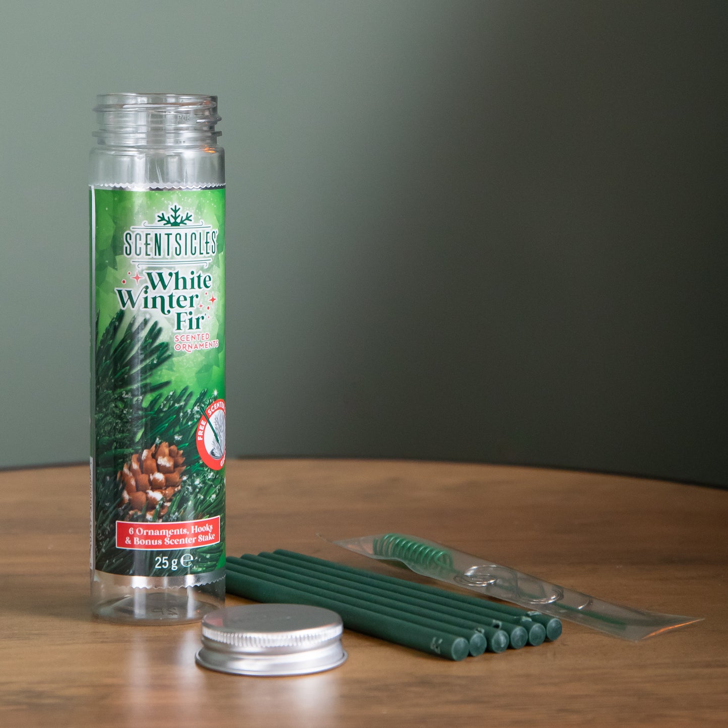 25g White Winter Fir Scented Christmas Scentsicles with 6 Hanging Hooks