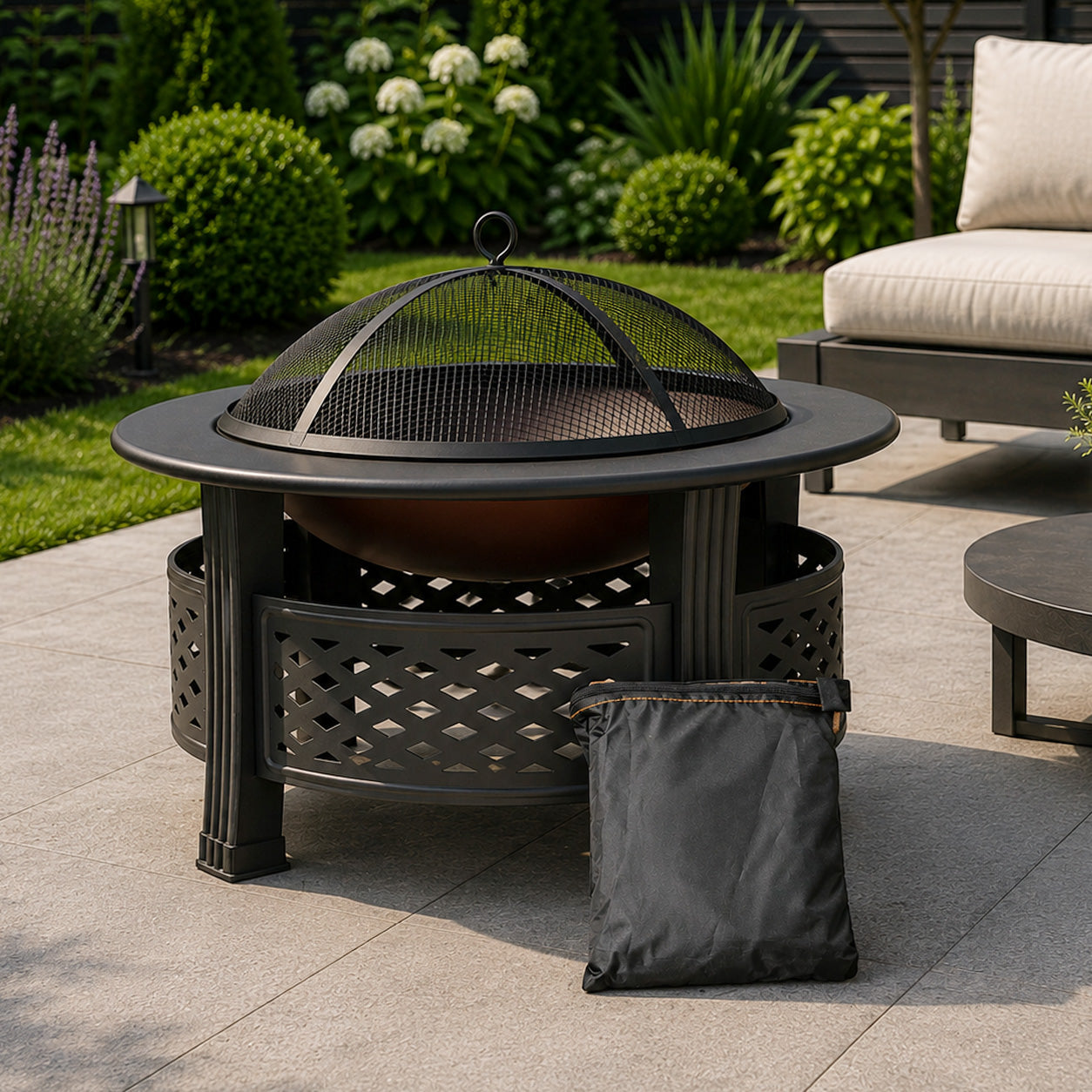 Samuel Alexander Heavy Duty Waterproof Anti UV Windproof Outdoor Protective Garden Fire Pit Cover