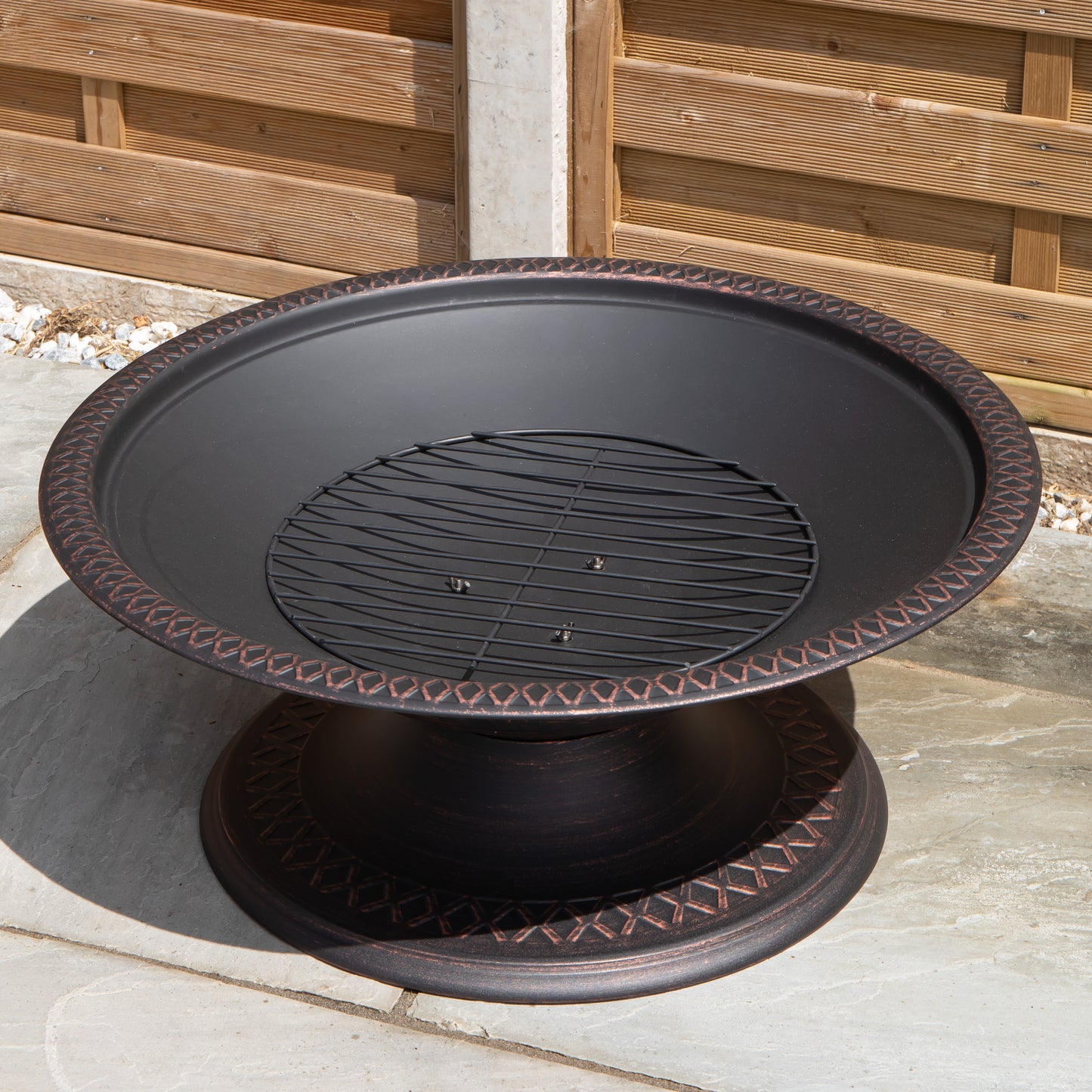 50cm Bronze Effect Steel Toscana Outdoor Garden Fire Pit