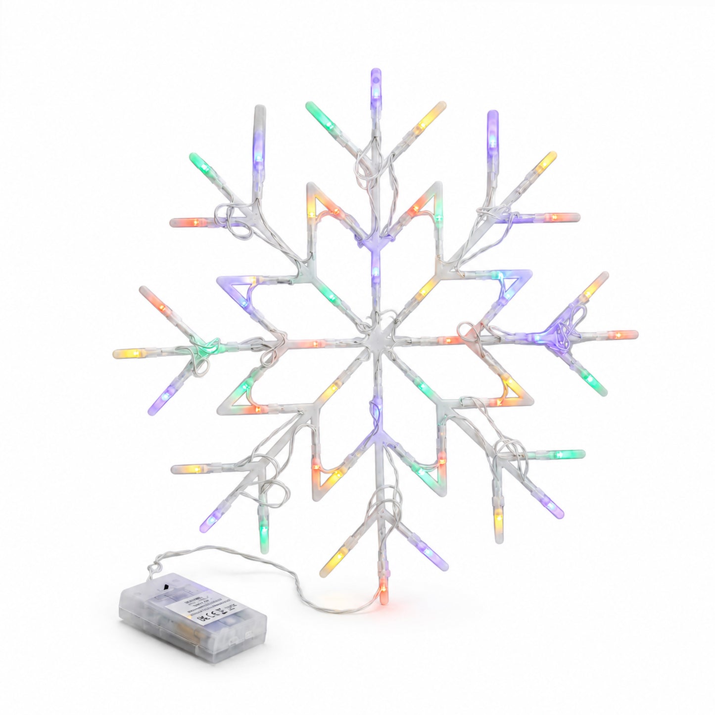 34cm Battery Operated Light up Christmas Snowflake with Multi-Coloured LEDs