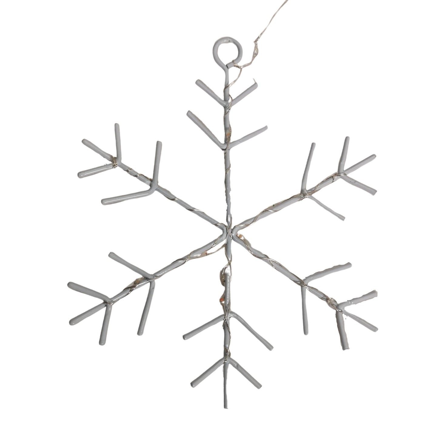 1.2m Battery Operated Snowflake Curtain Christmas Lights with 147 White LEDs