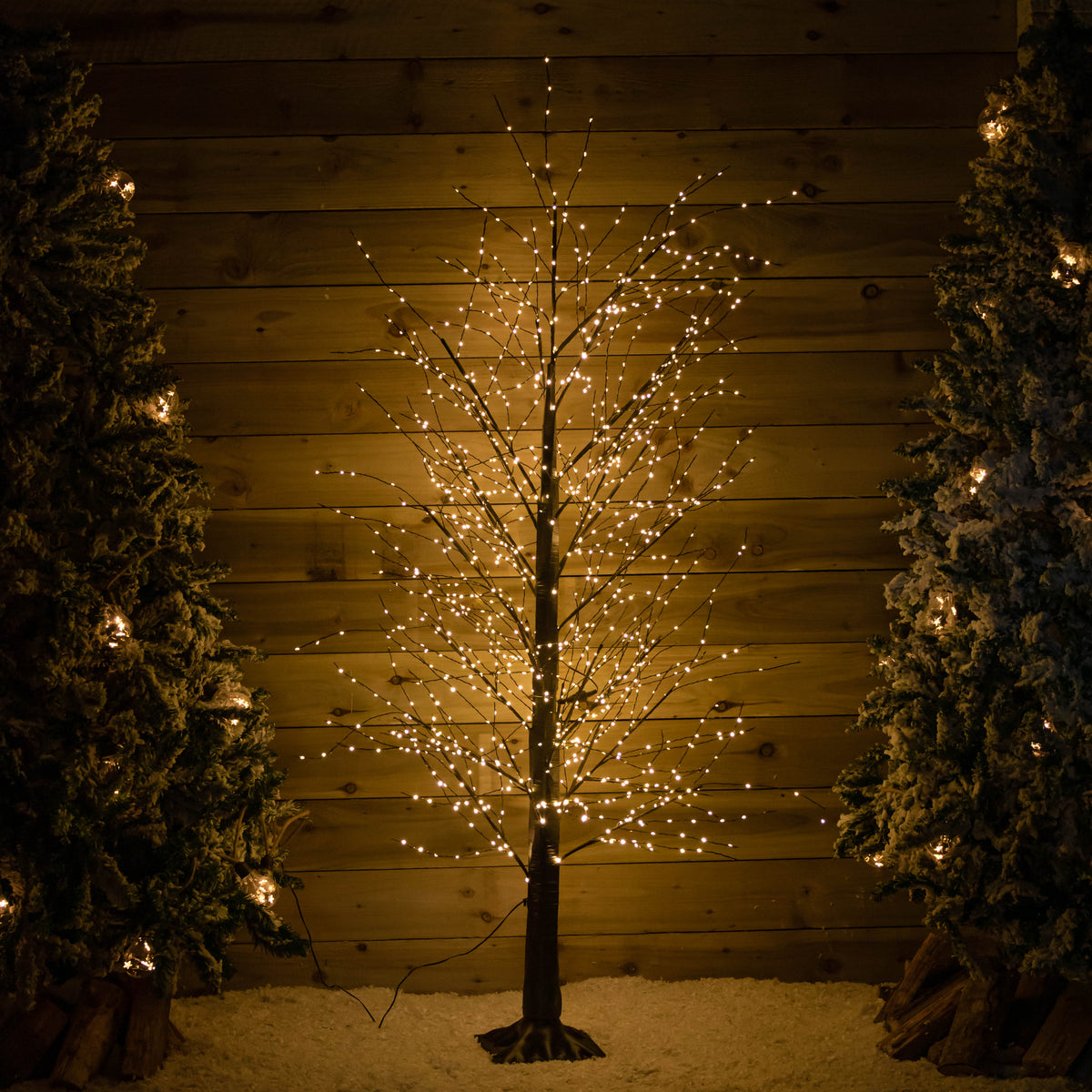 6ft (1.8m) Light up Black Micro Dot Christmas Tree with 1300 Static & Twinkling Warm White LEDs