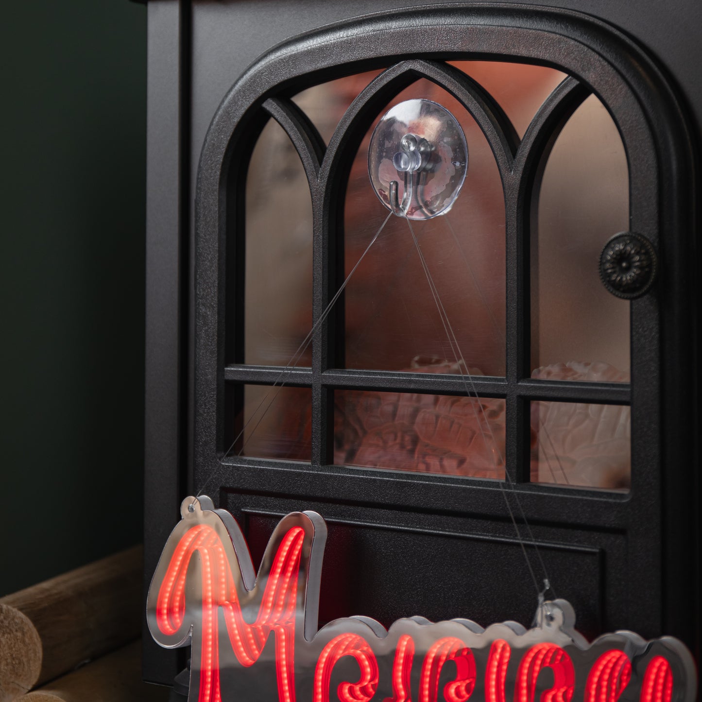 40cm Light up Hanging Merry Christmas Infinity Mirror Decoration with LEDs