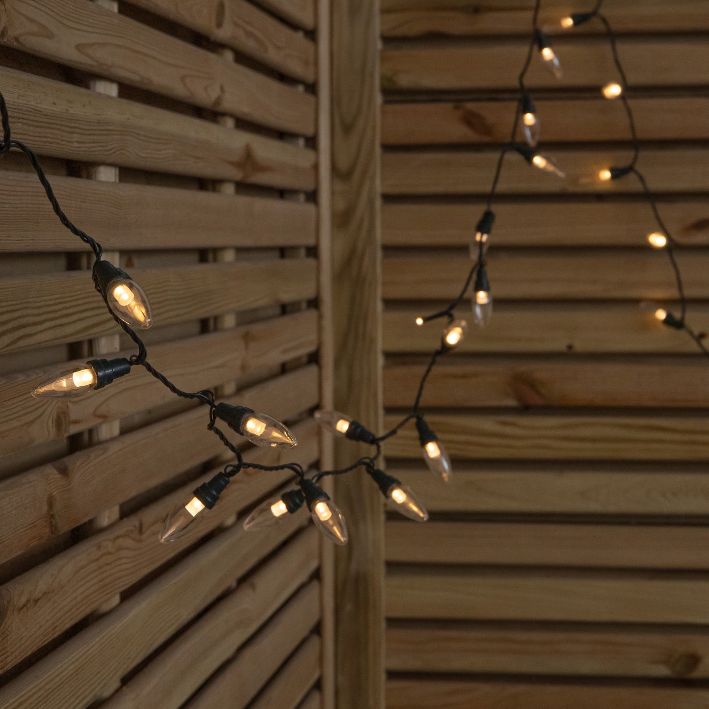 11.9m 120 LED Multi-Action Christmas String Lights C6 Bulbs in Warm White