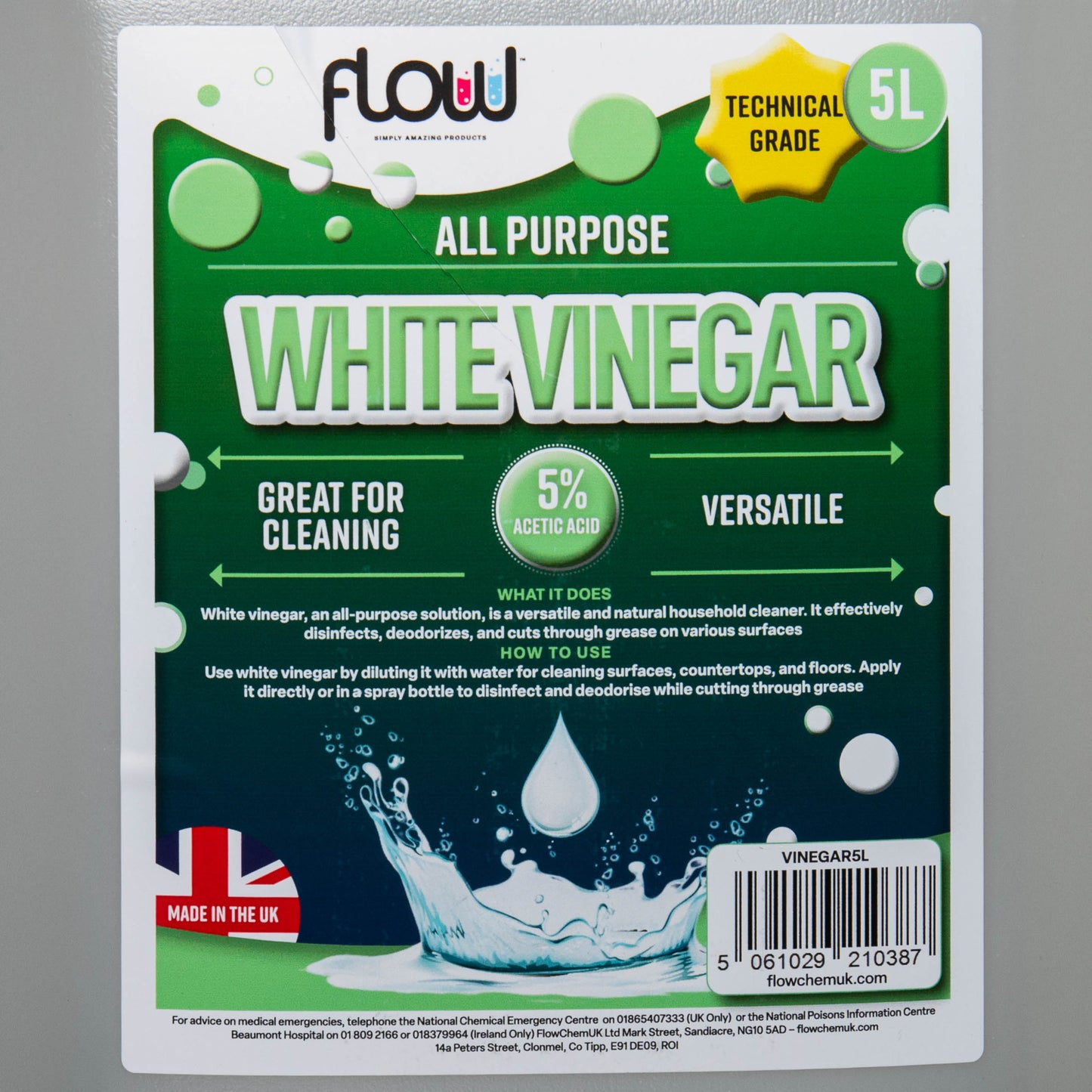 5 Litres White Vinegar Household Cleaner