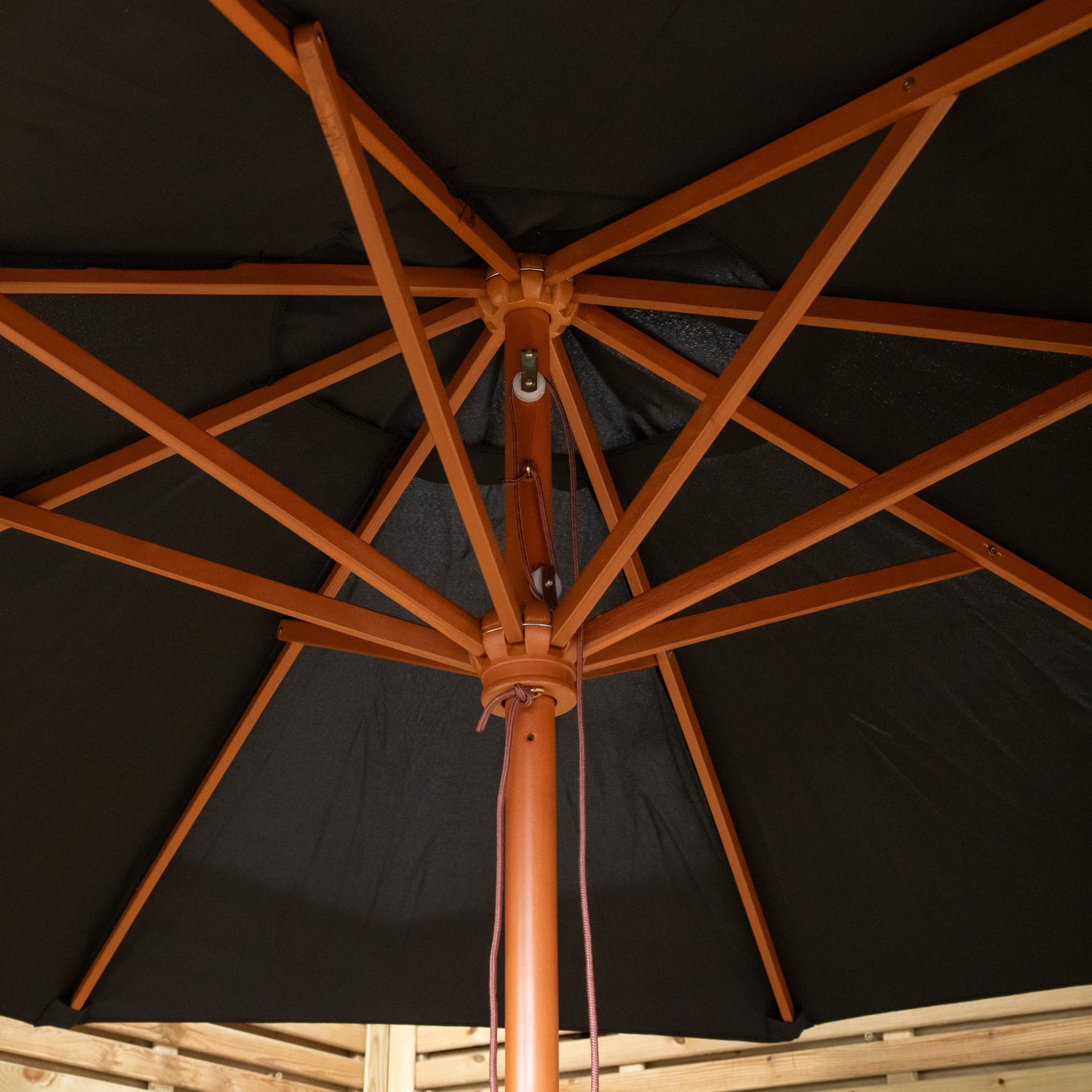 Samuel Alexander 2.7m Outdoor Wooden Garden Parasol Sun Shade with Carry Bag in Black