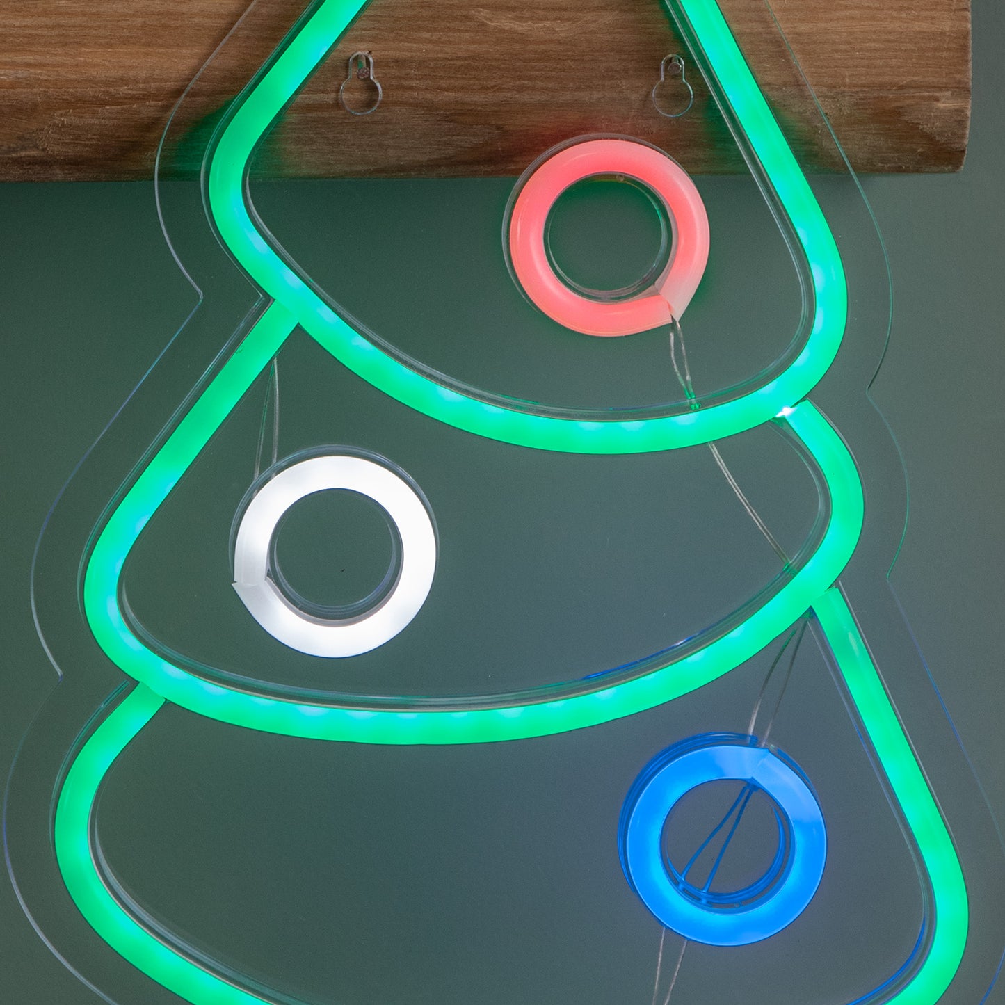 40cm USB Powered Light up Christmas Bauble Tree Neon Sign in Multi-Coloured