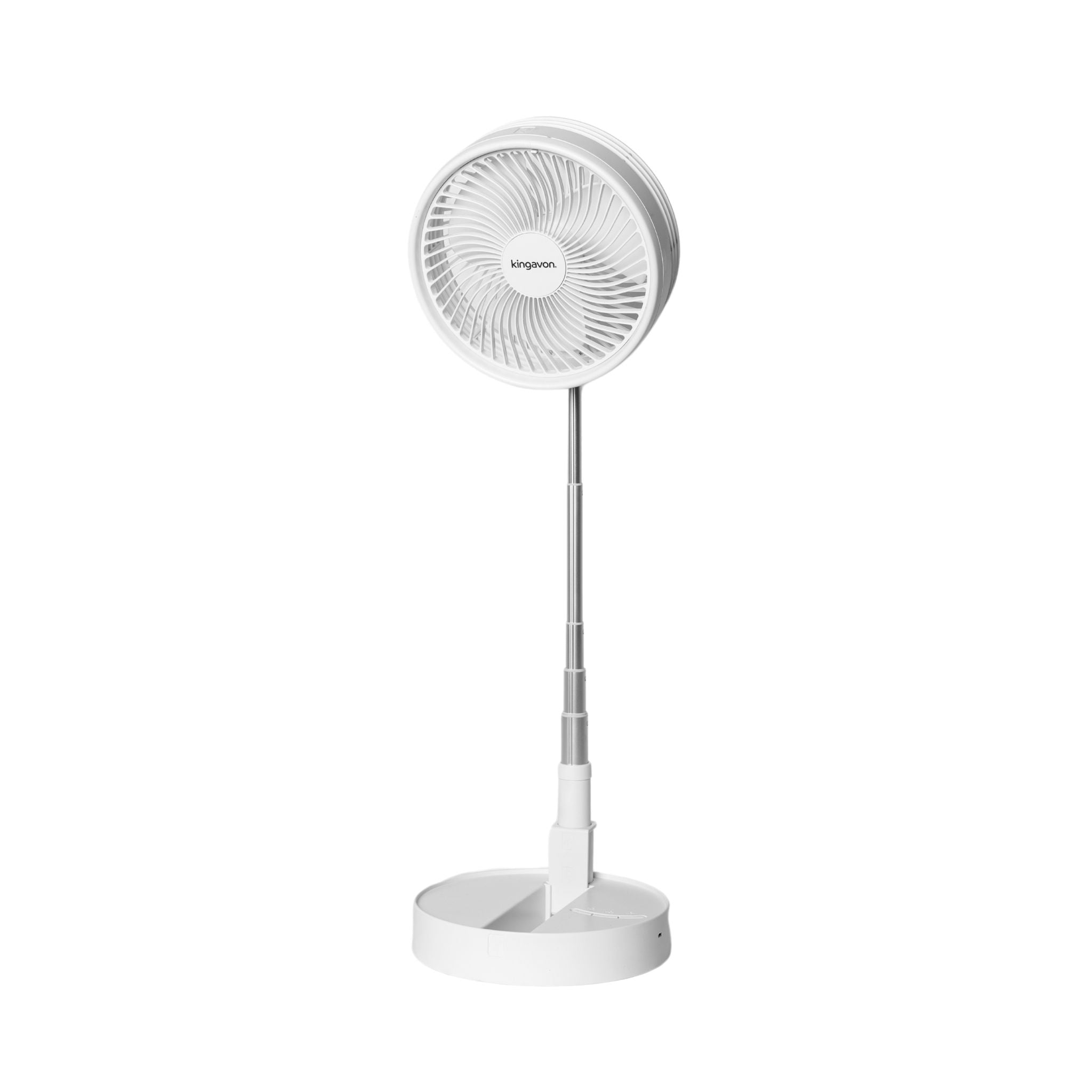 1m Tall Portable Telescopic Cordless Folding USB Rechargeable Cooling Fan in White