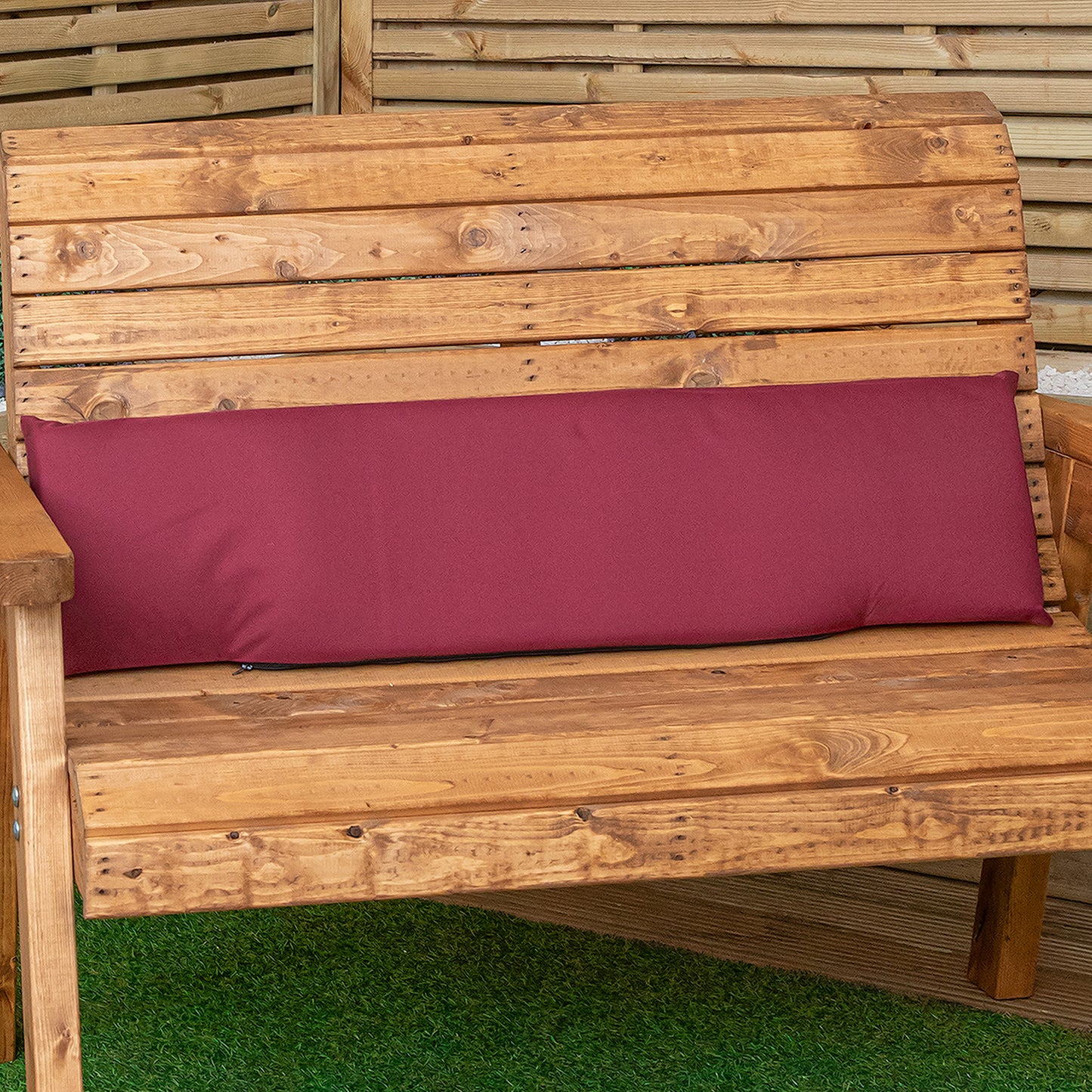 99 x 20 x 5cm Cushion Back for 2 Seater Wooden Garden Bench in Burgundy