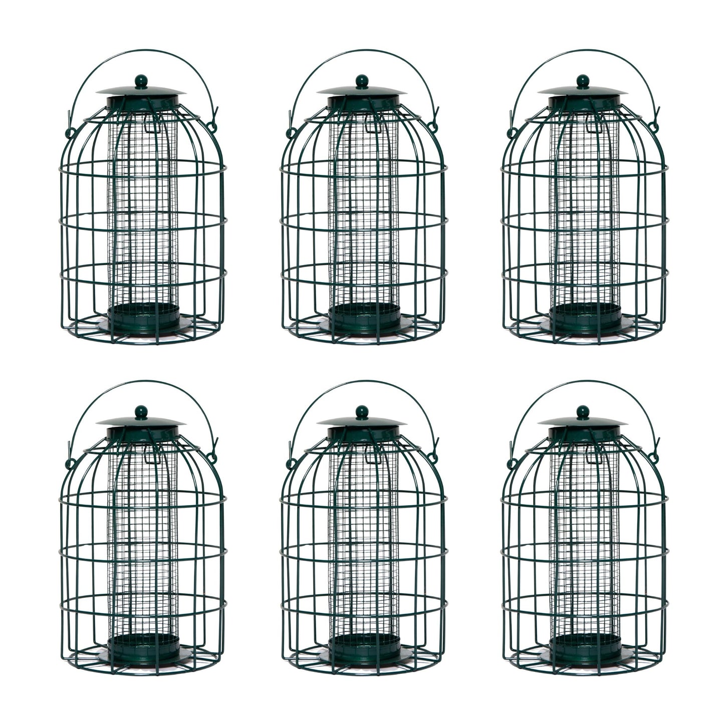Pack of 6 Wild Bird Hanging Nut Feeder with Squirrel Guard