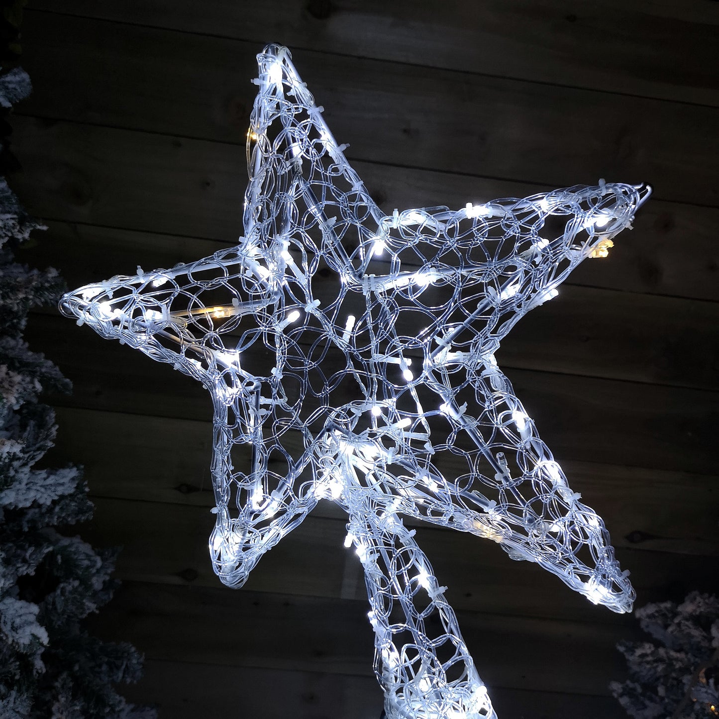 Factory Seconds: 1.2m Light up Soft Acrylic 2D Shooting Christmas Star with 200 LEDs in White & Warm White
