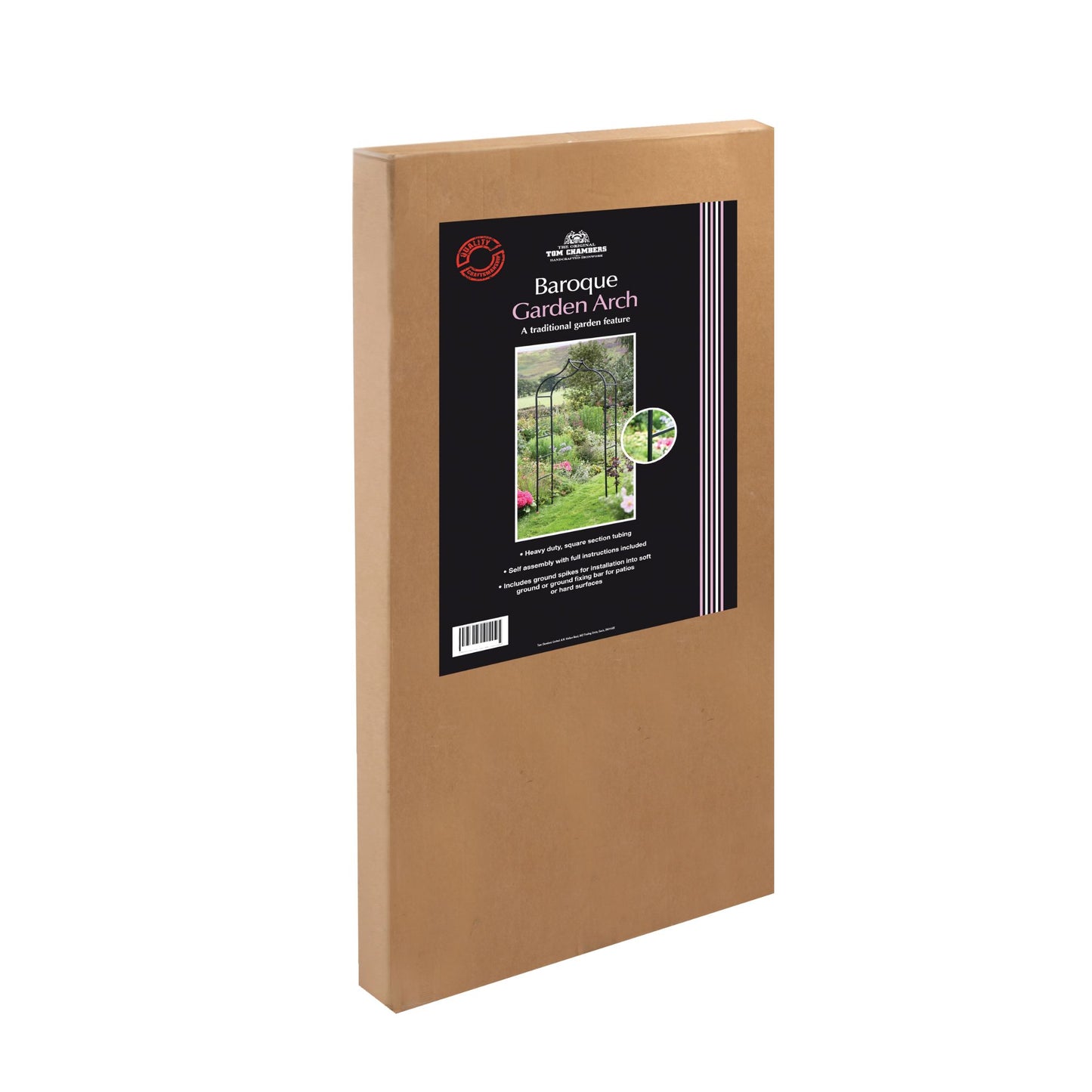 2.4m x 1.1m Black Baroque Steel Garden Flower Rose Arch