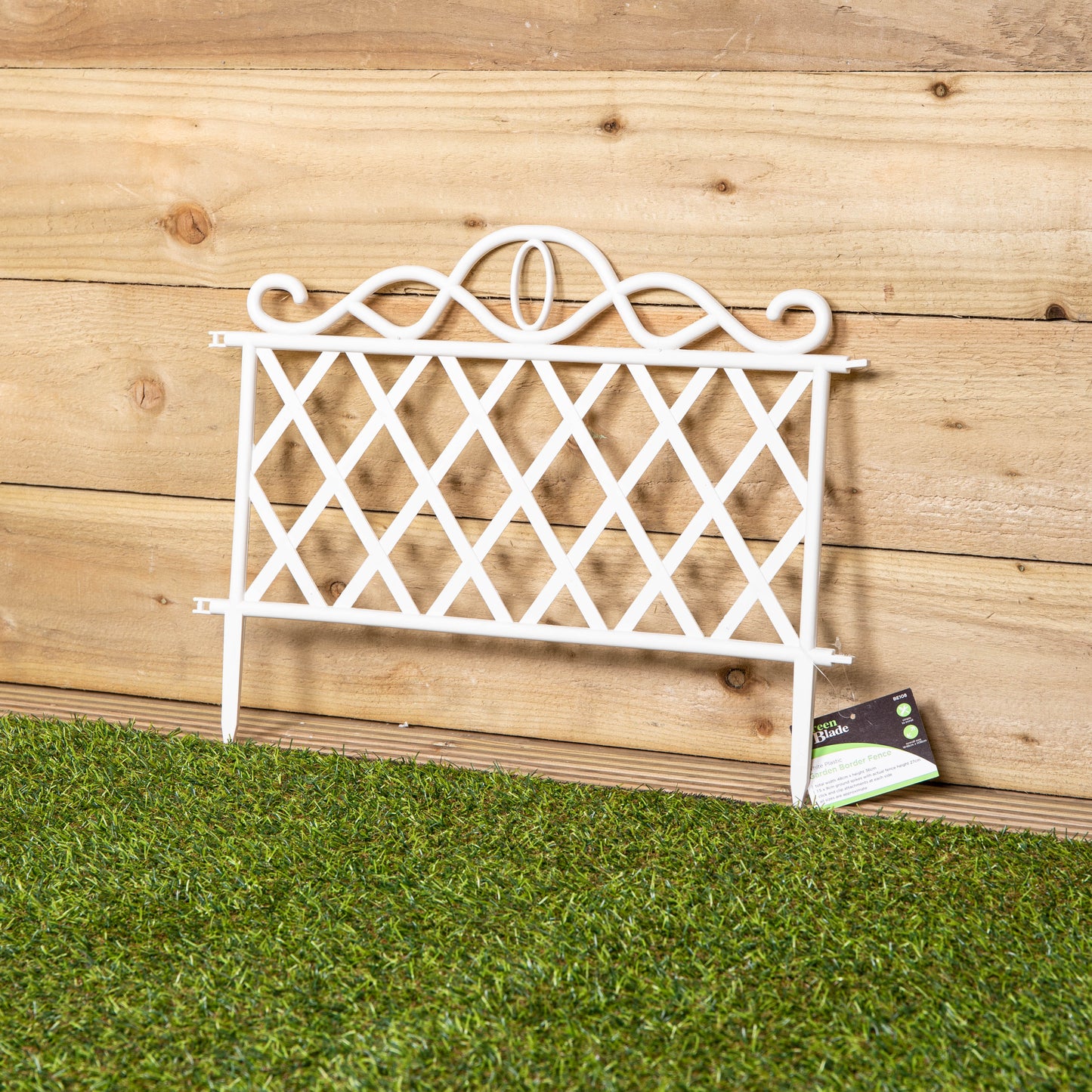 27cm White Plastic Garden Patio Lawn Border Fence Edging