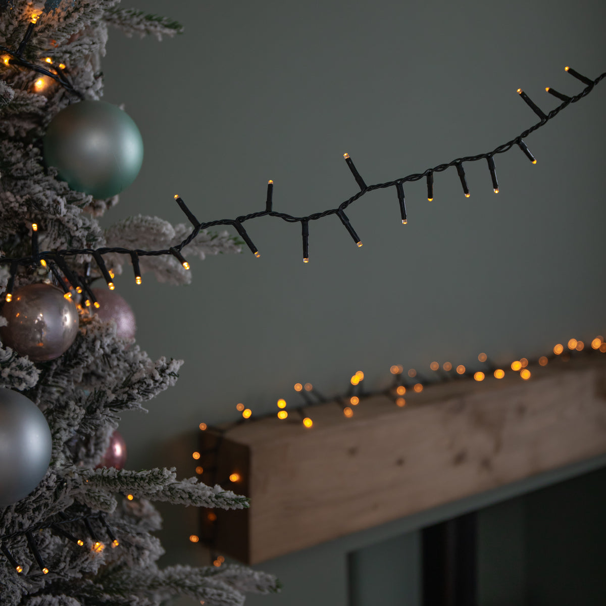 3000 LED 75m Premier TreeBrights Indoor Outdoor Christmas Multi Function Mains Operated String Lights with Timer in Vintage Gold