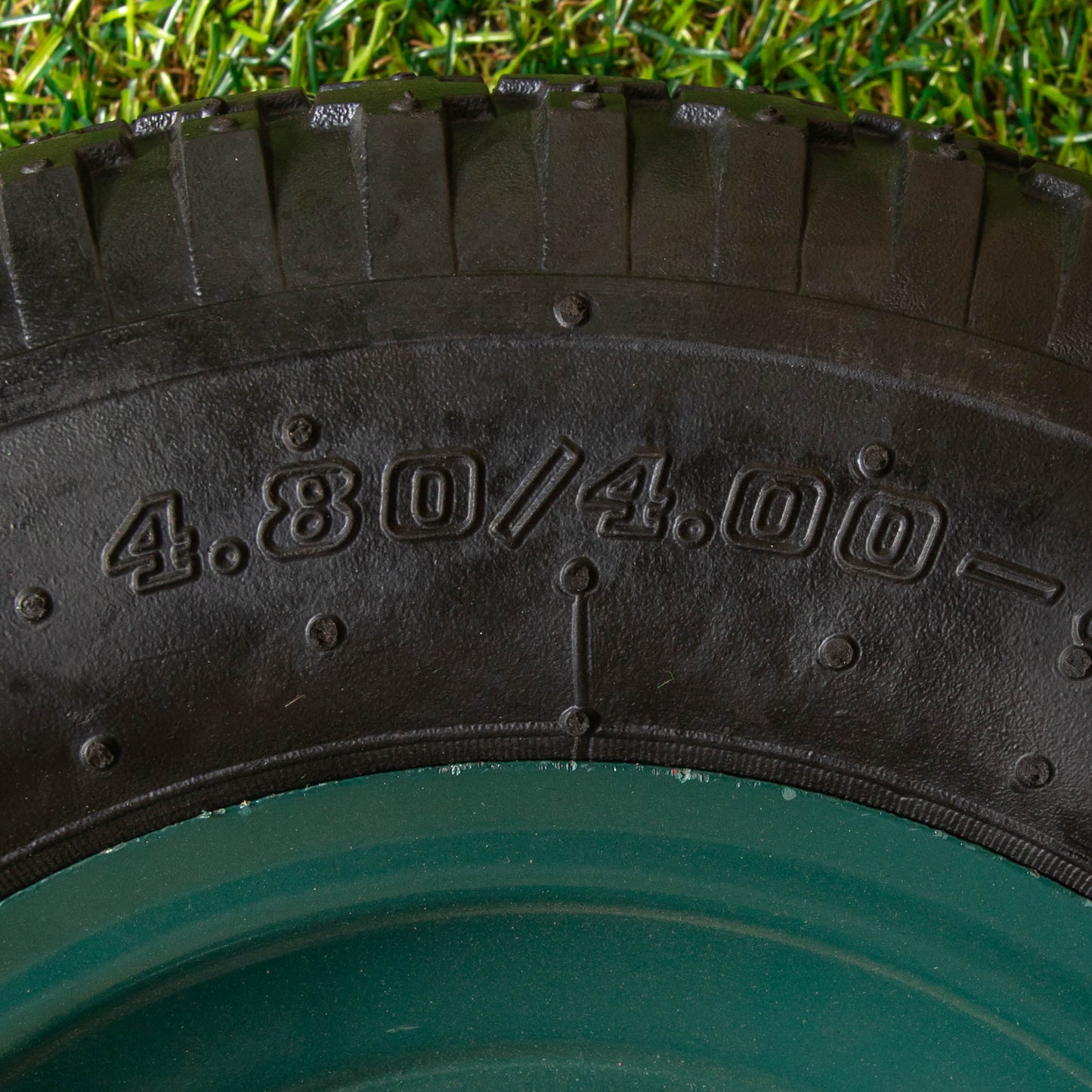 Replacement 16" x 4" Pneumatic Heavy Duty Garden Wheelbarrow Wheel & Axel In Green