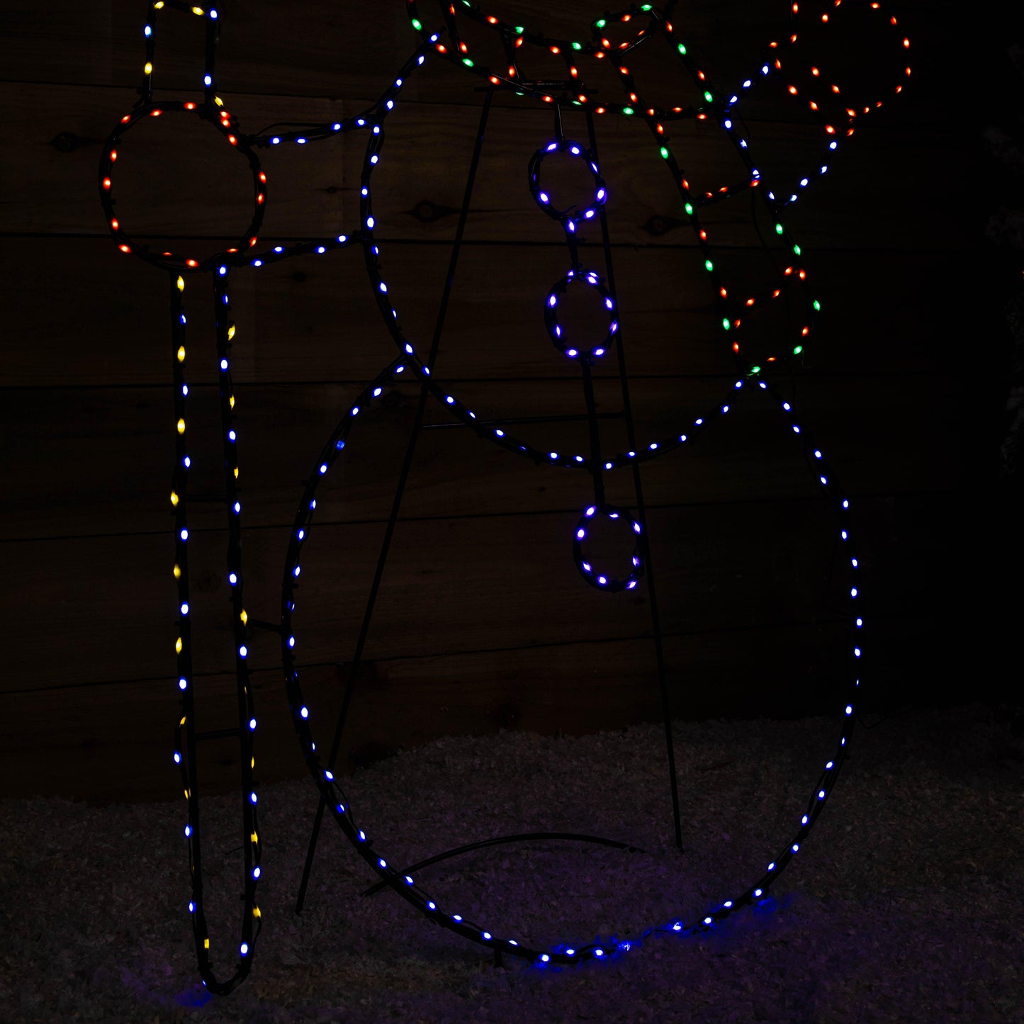 1m x 78cm Light up Standing Christmas Snowman with 390 Multi-Coloured LEDs
