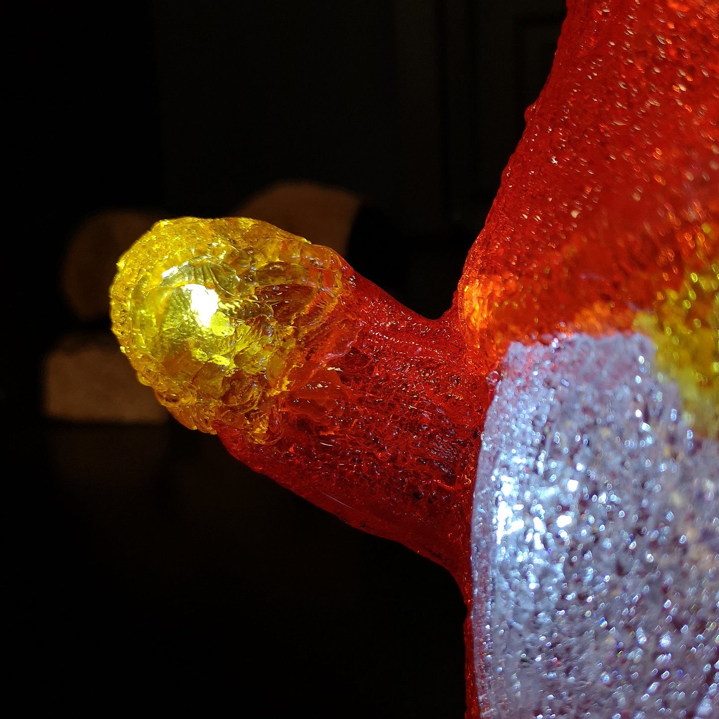 23cm Battery Operated Light up Acrylic Christmas Gonk with LEDs in Red