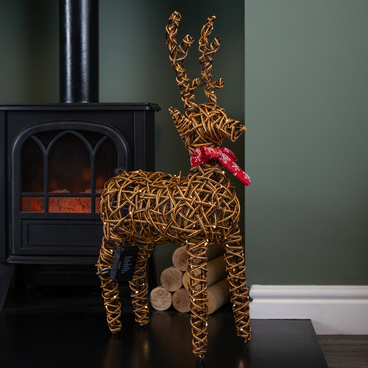 70cm Battery Operated Light up Brown Christmas Reindeer with 80 Warm White LEDs