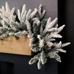 1.8m Snow Flocked Lapland Christmas Garland with 150 Tips
