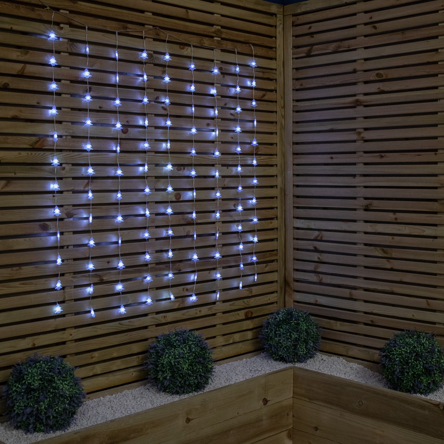 1.2 x 1.2m Light up Christmas Tree Curtain Lights with 108 White LEDs