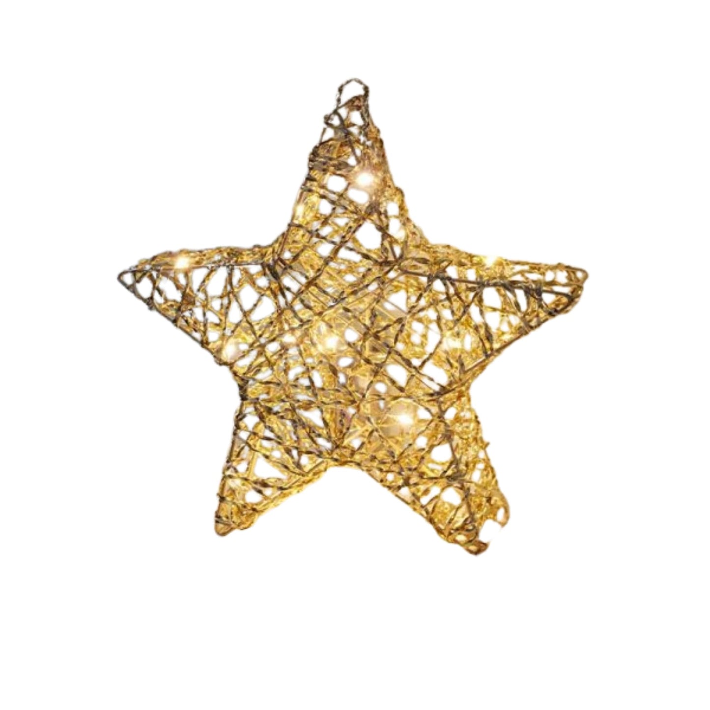 30cm Battery Operated Gold Weave Wonder Starlet Christmas Star with LEDs