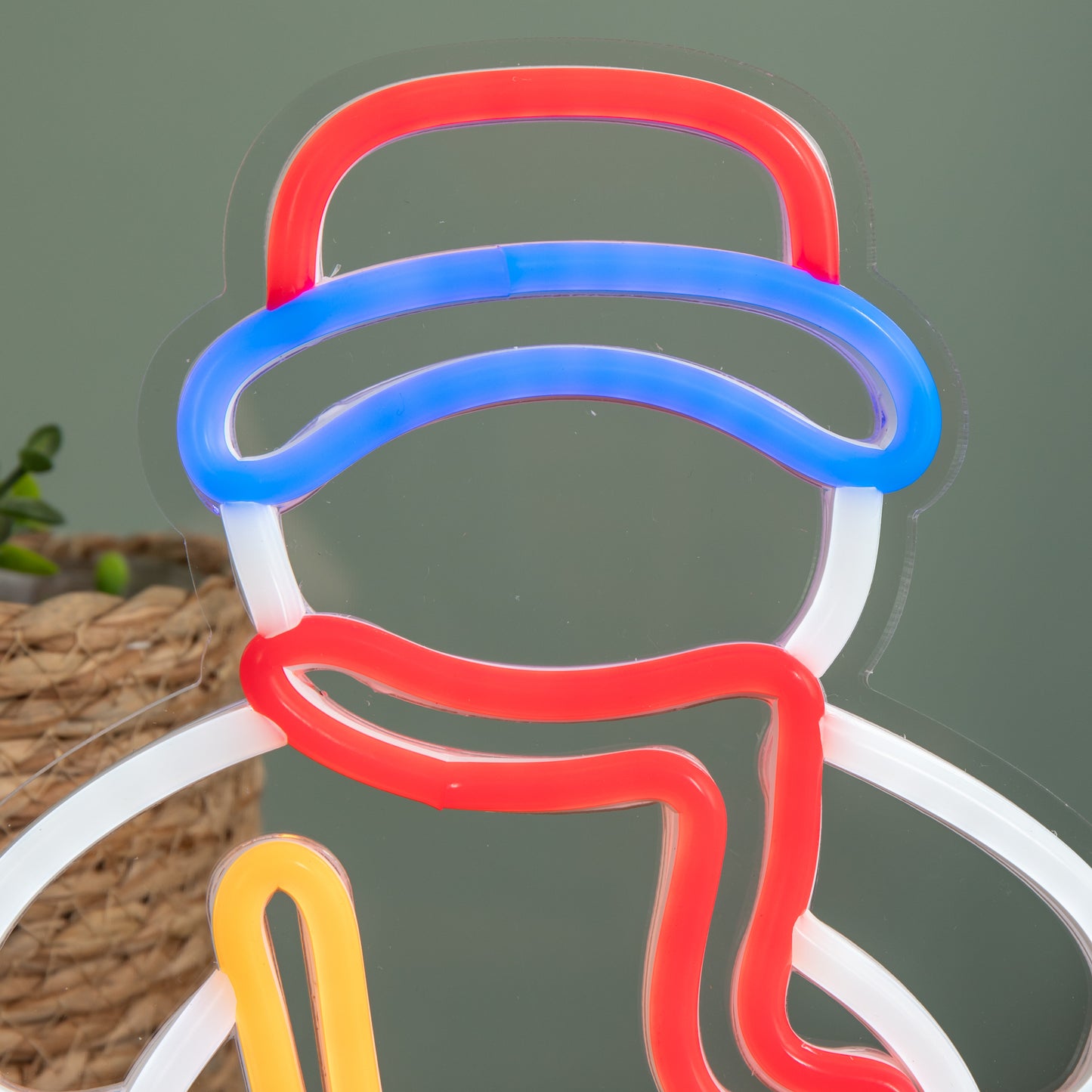 24cm Light up Christmas Snowman Table Top Neon Sign