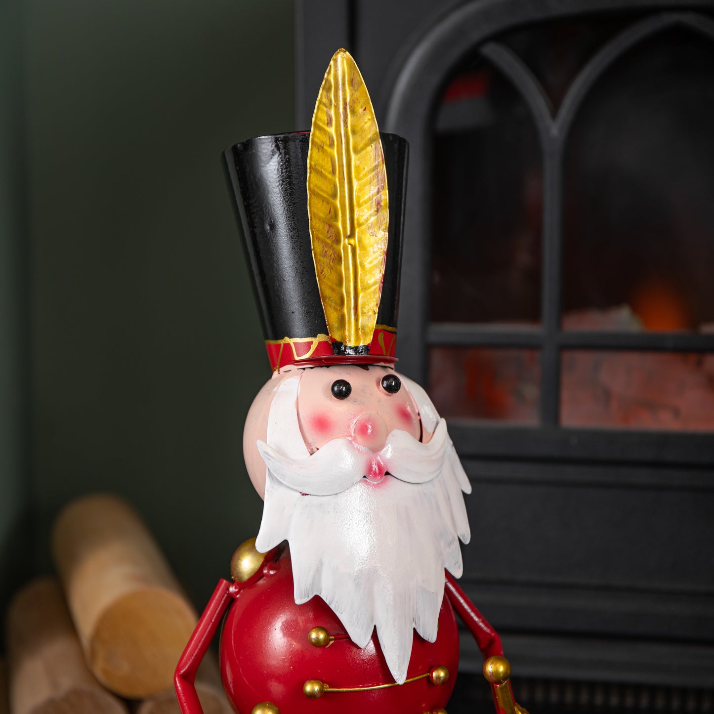 44cm Hand Painted Metal Christmas Captain Santa Decoration
