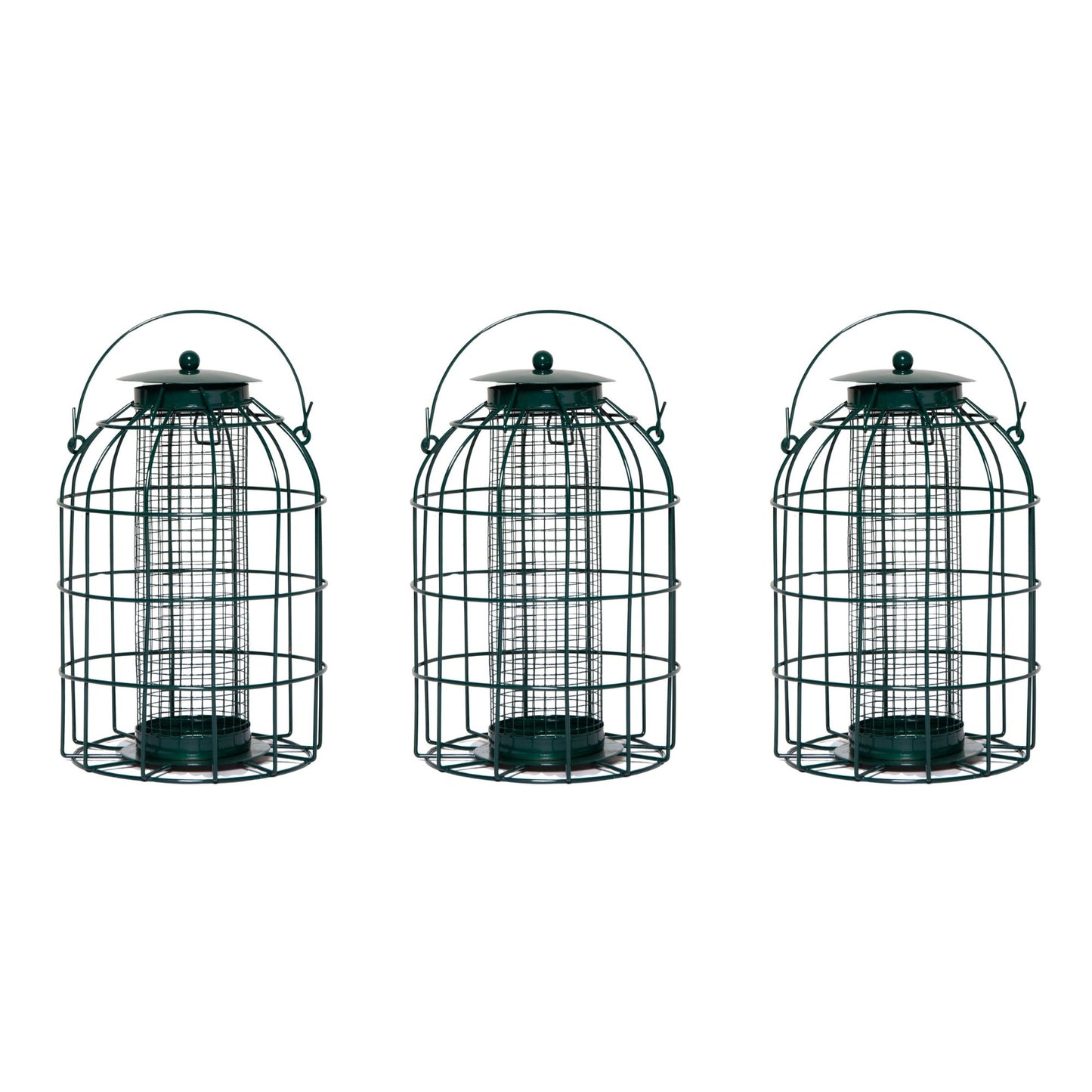Pack of 3 Wild Bird Hanging Nut Feeder with Squirrel Guard