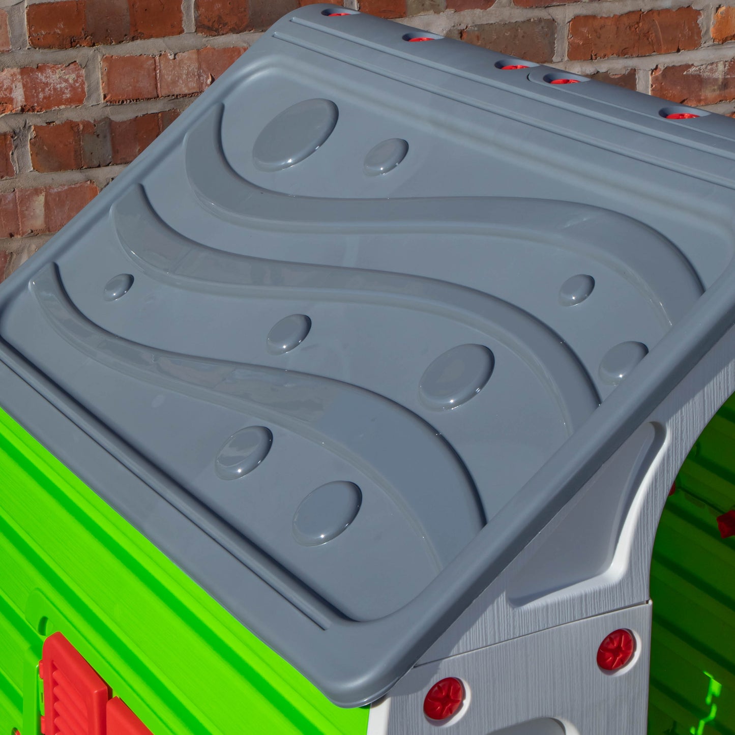 1.09m Grey & Green Kids Indoor Outdoor Plastic Wendy House Magical Playhouse