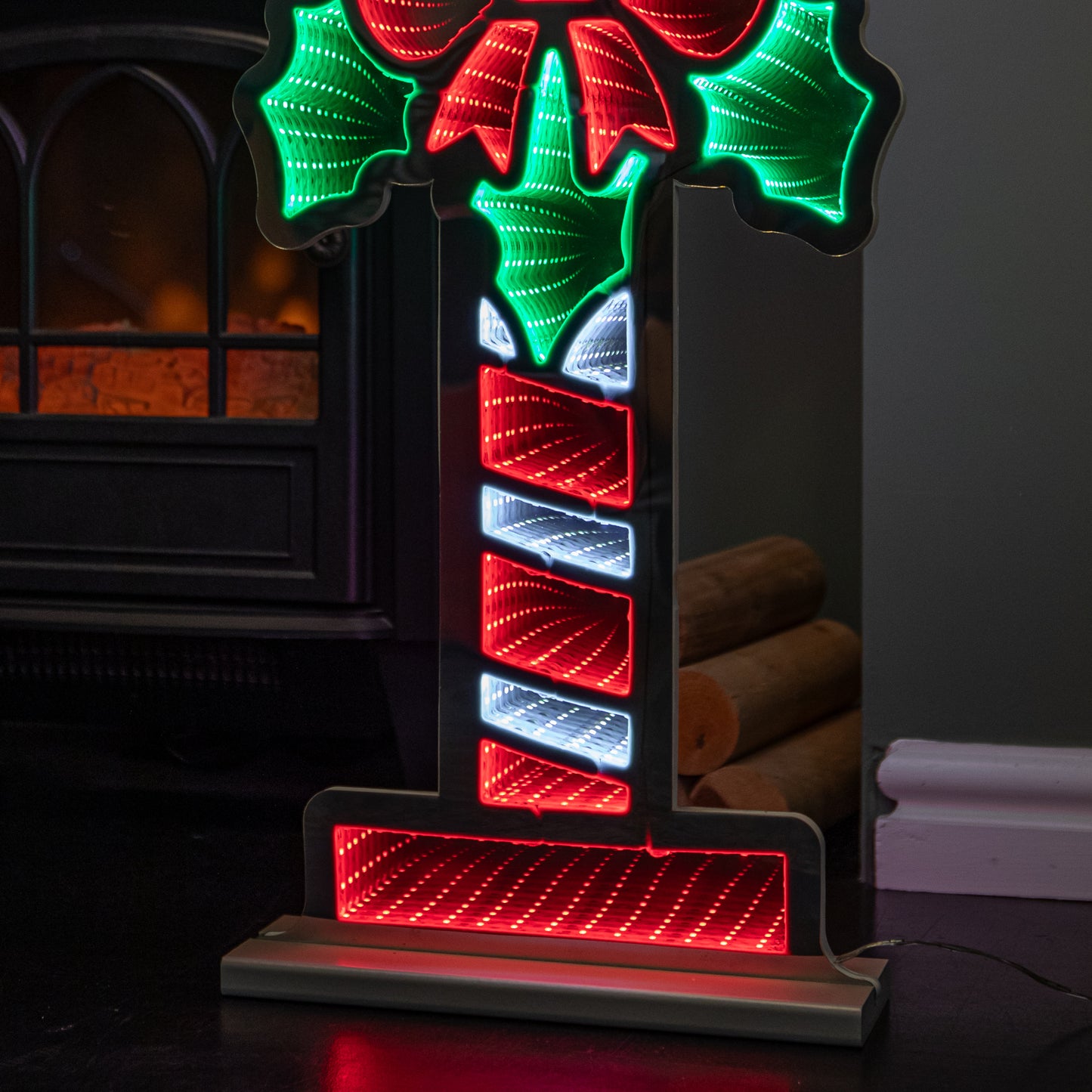 90cm Light up Santa Stop Here Sign Christmas Infinity Decoration with LEDs