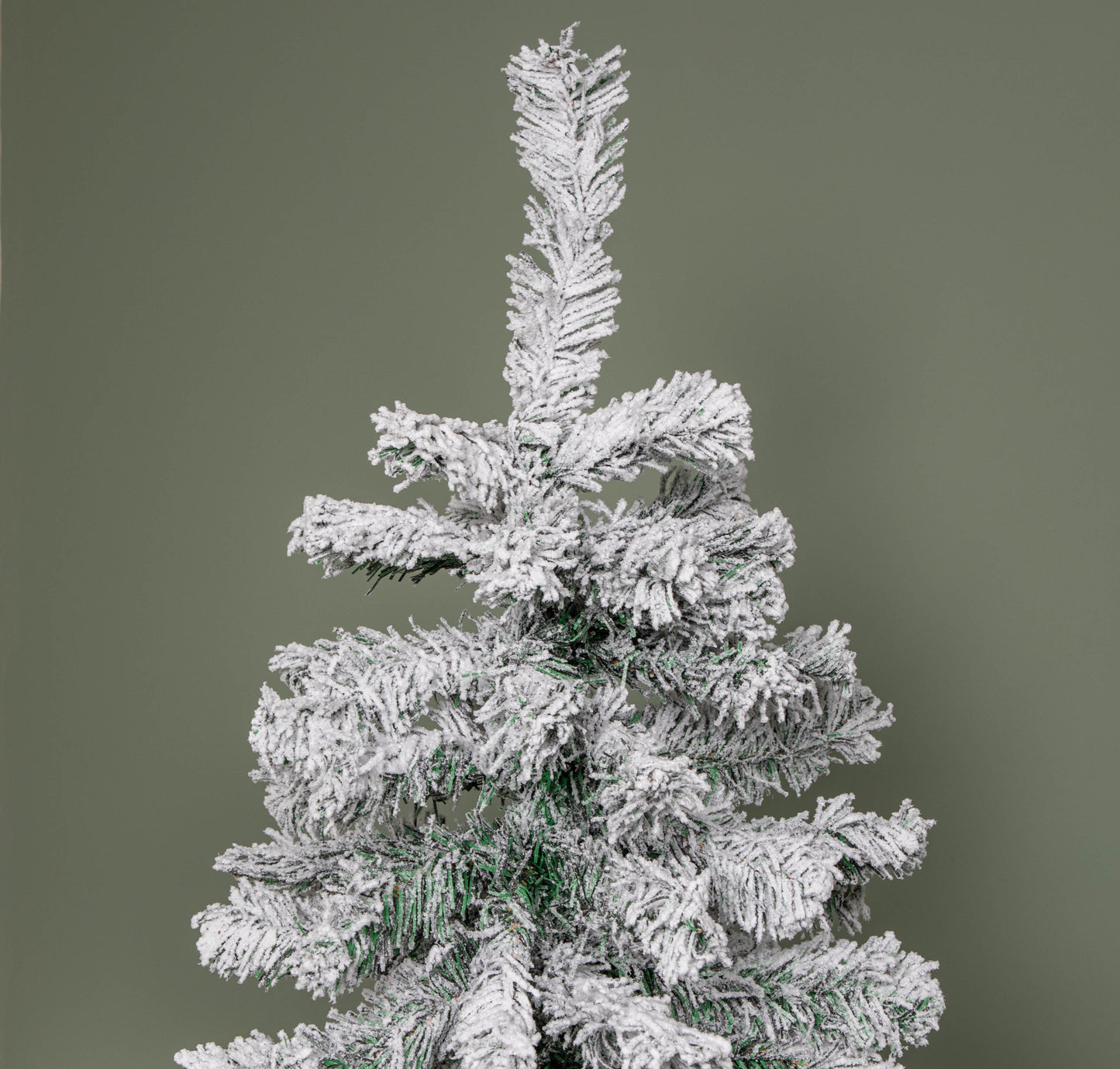 Factory Seconds: 4ft (1.2m) Snow Flocked Artificial Christmas Tree with Green Metal Stand and 177 Tips