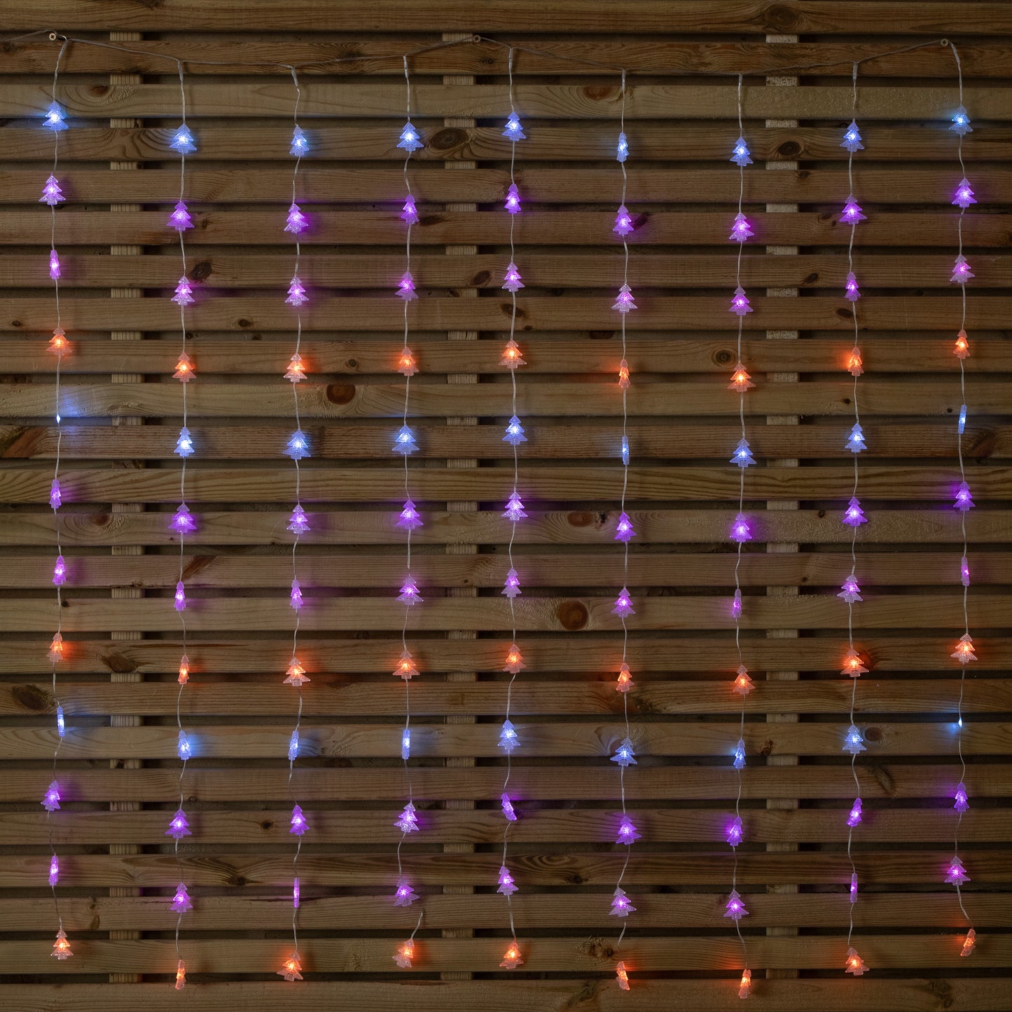 1.2m x 1.2m Light up FlexiBrights Christmas Tree Curtain Lights with 108 Rainbow LEDs