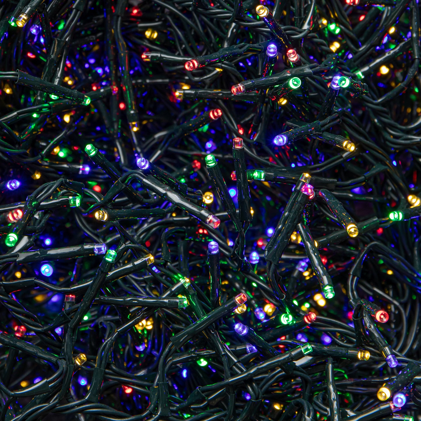 18.5m 1440 LED Christmas Cluster Multi-Action String Lights with Timer in Multi-Coloured