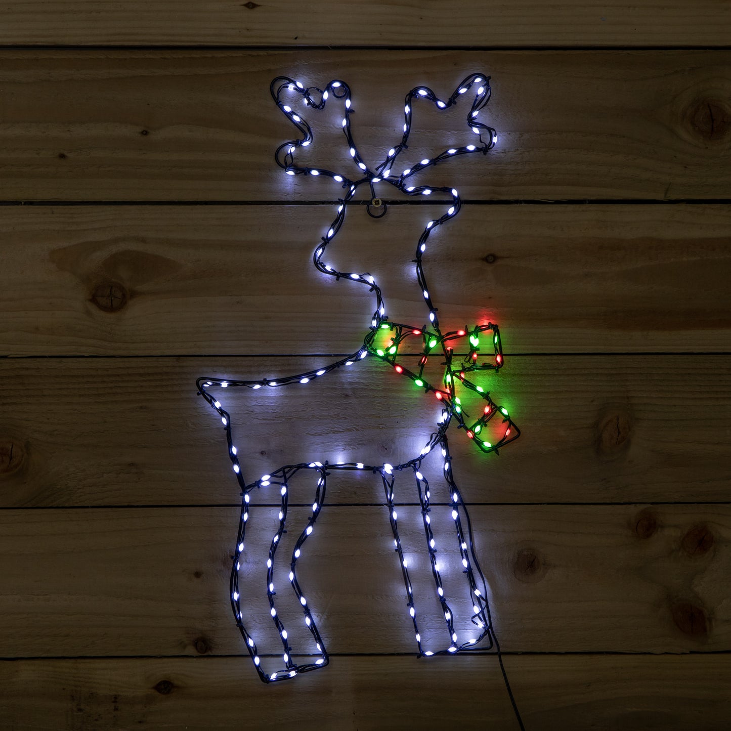 60cm x 33cm Light up FlexiBrights Reindeer Snowman with 164 Multi-Coloured LEDs