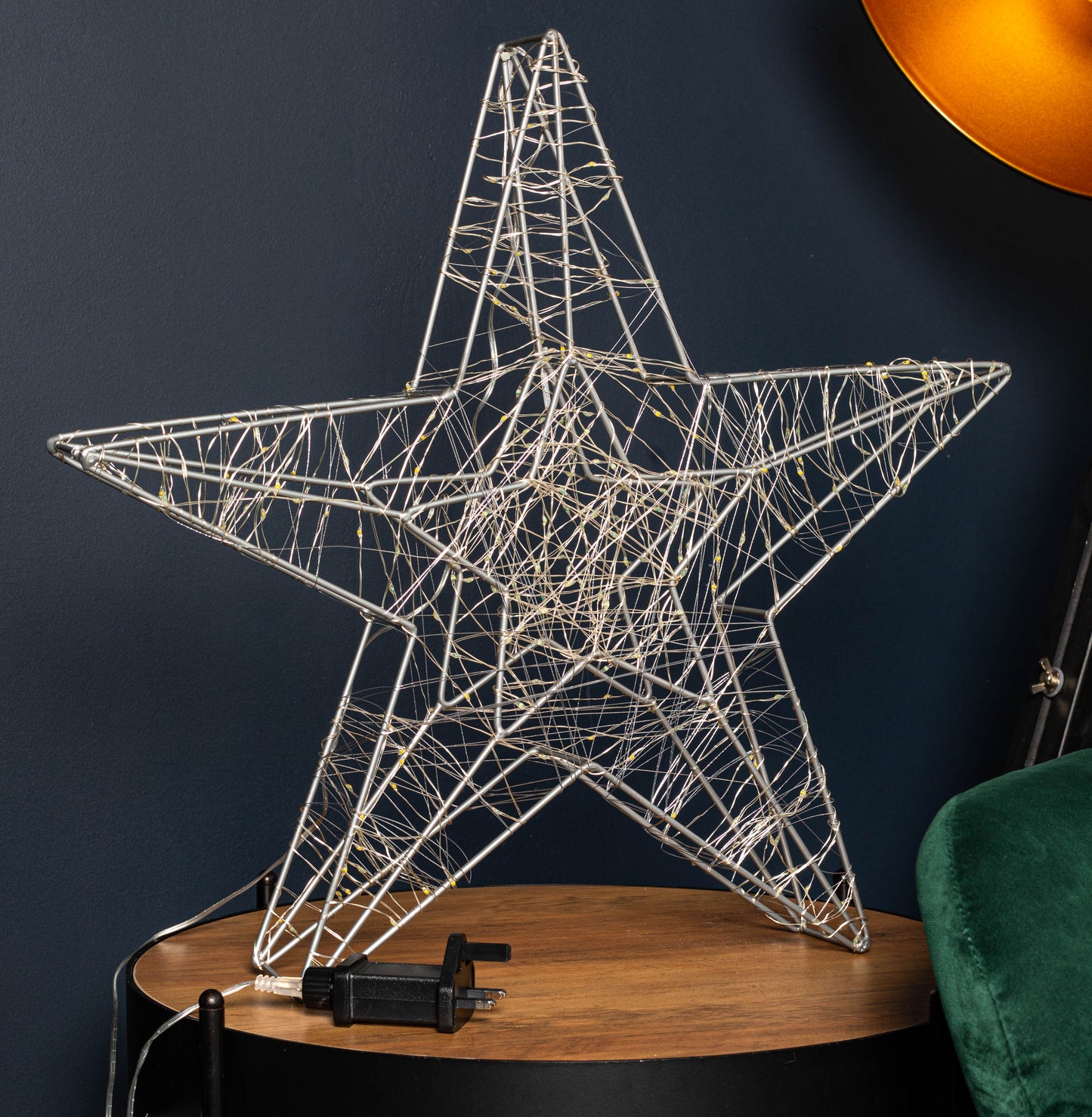 55cm Light up Double Star Silhouette Christmas Decoration with 240 Cool & Warm White LEDs