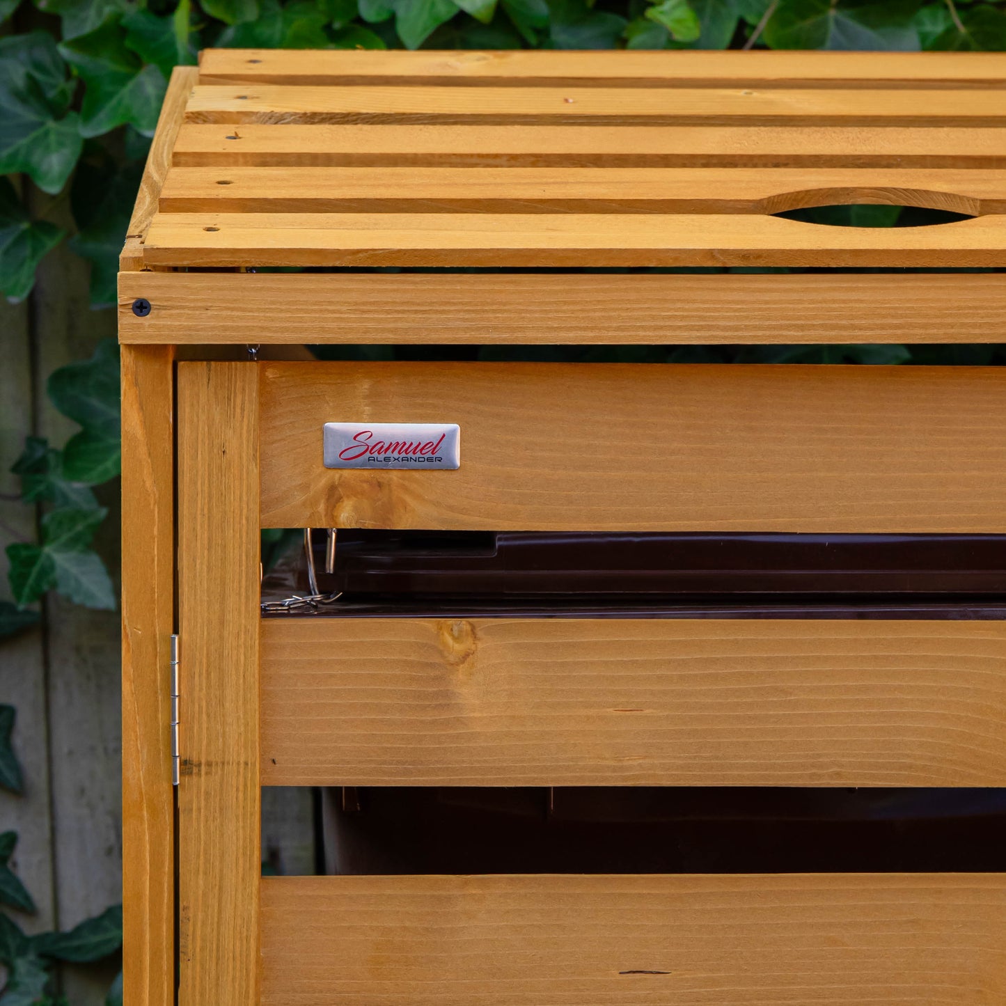 1.99m x 1.25m Large Wooden Outdoor Garden Triple Wheelie Bin Store Storage for 3 Bins