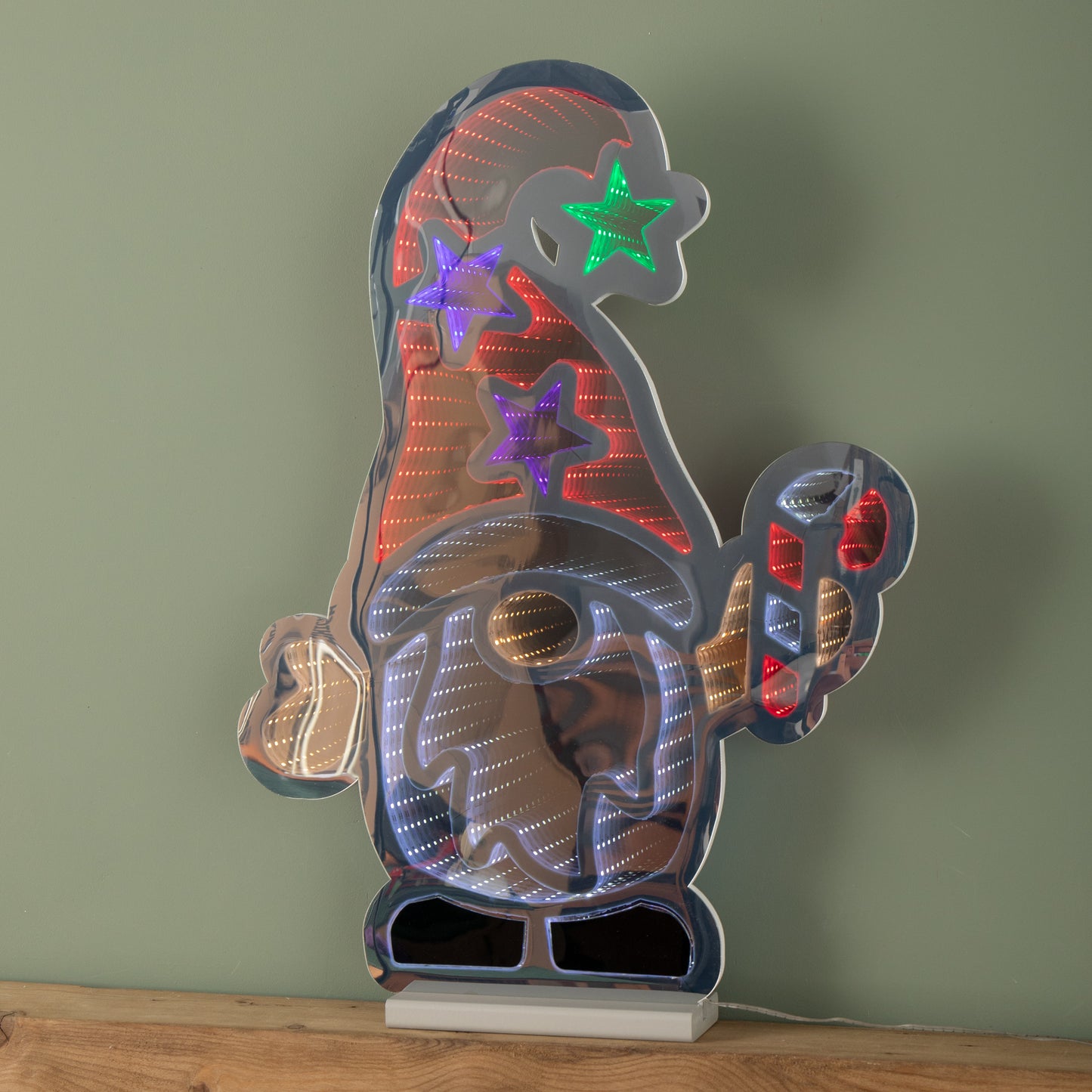 60cm Light up Christmas Gonk with Candy Cane Infinity Decoration with LEDs