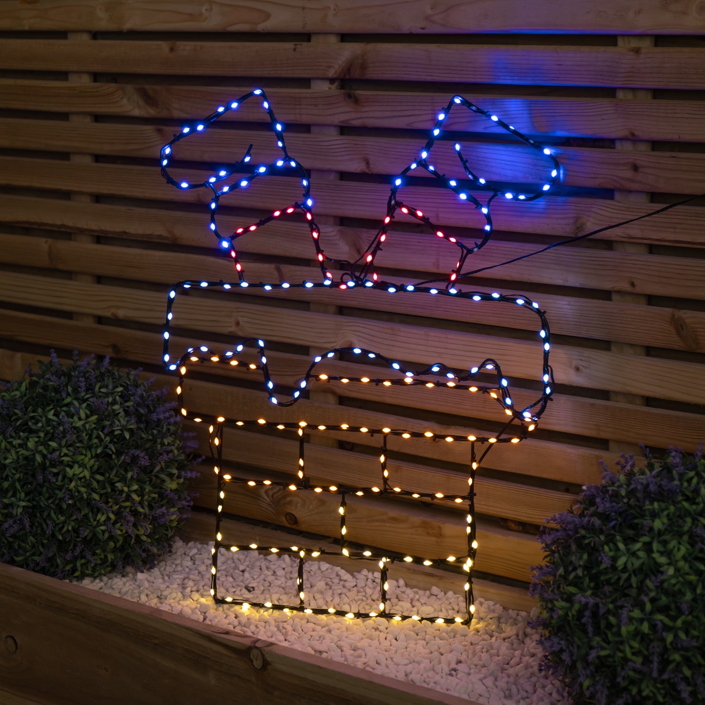 60cm x 45cm Light up FlexiBrights Santa Down Chimney with 223 Multi-Coloured LEDs