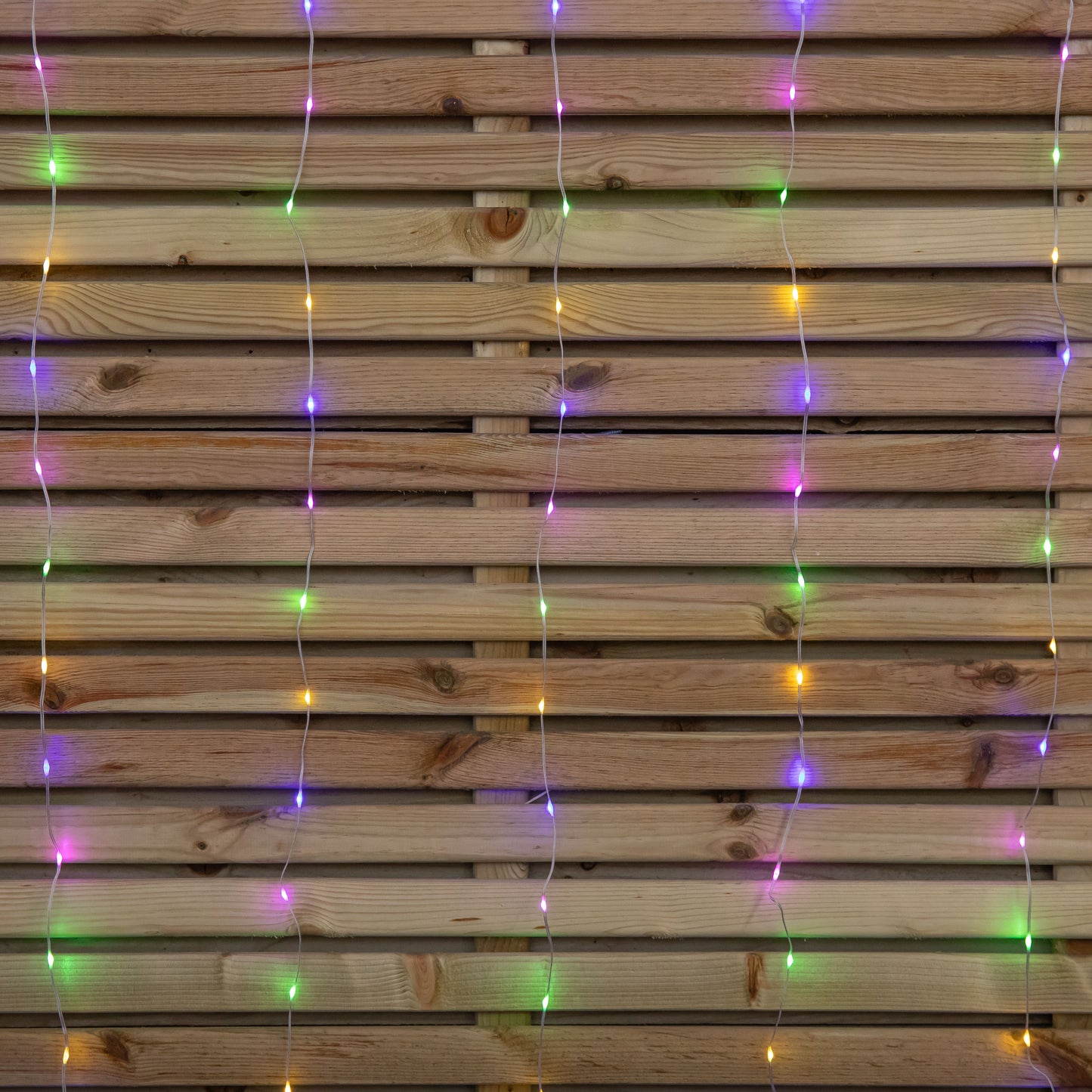 2.1m Light up Christmas Curtain Party Lights with 280 Multi-Coloured LEDs