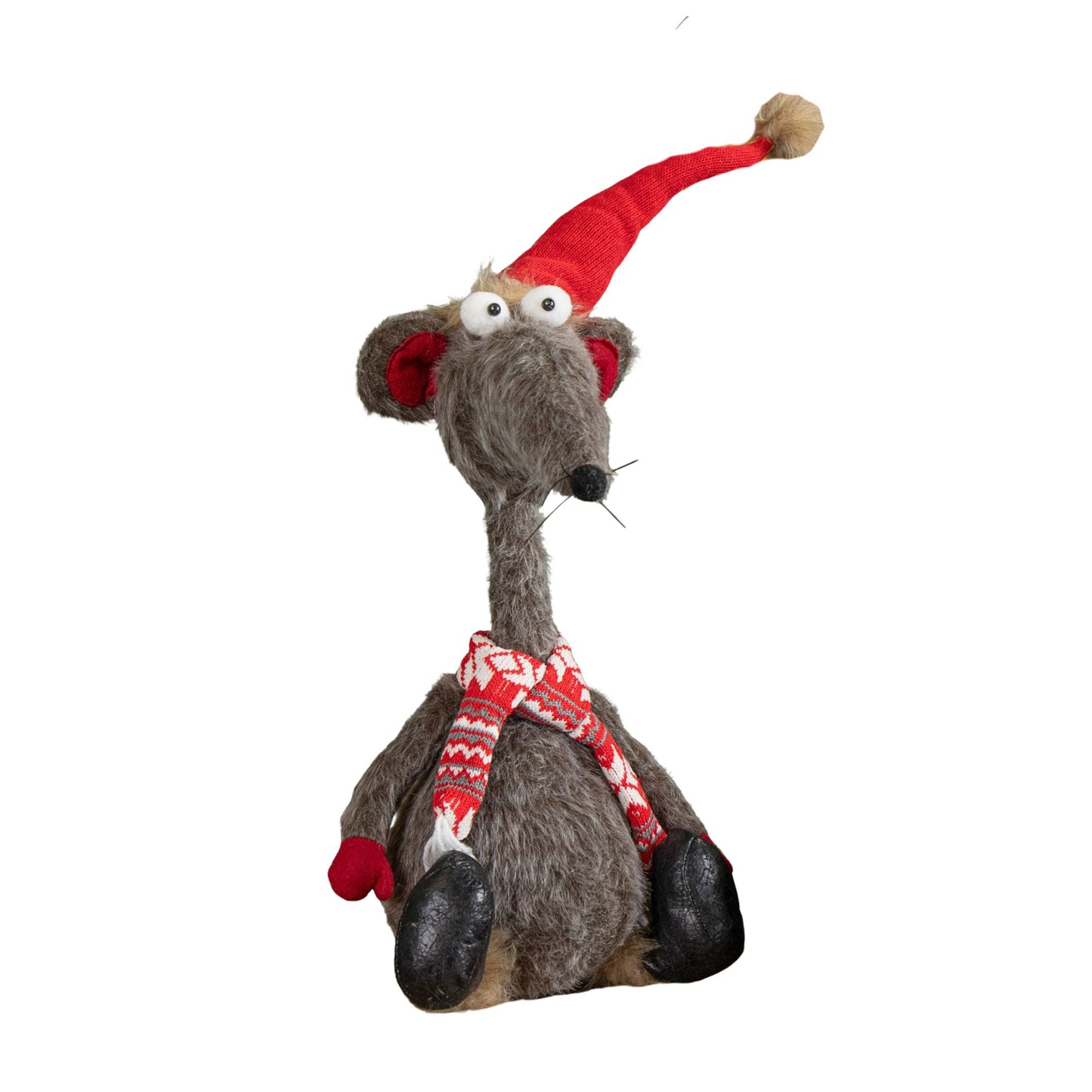 67cm Grey Plush Sitting Rat A Louis Christmas Decoration