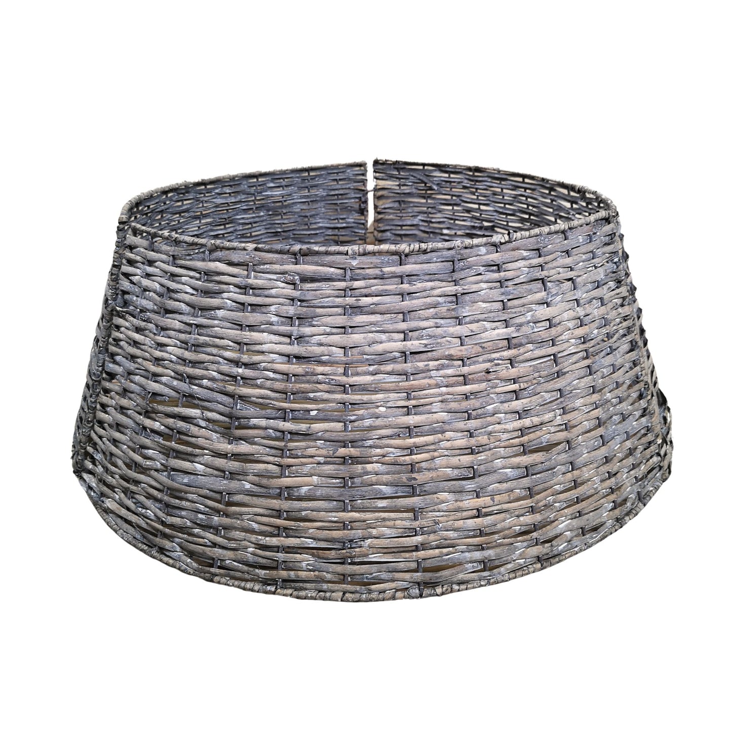 Factory Seconds: 28/70cm Everlands KD Willow Christmas Tree Skirt Wicker Rattan - Large Grey Wash