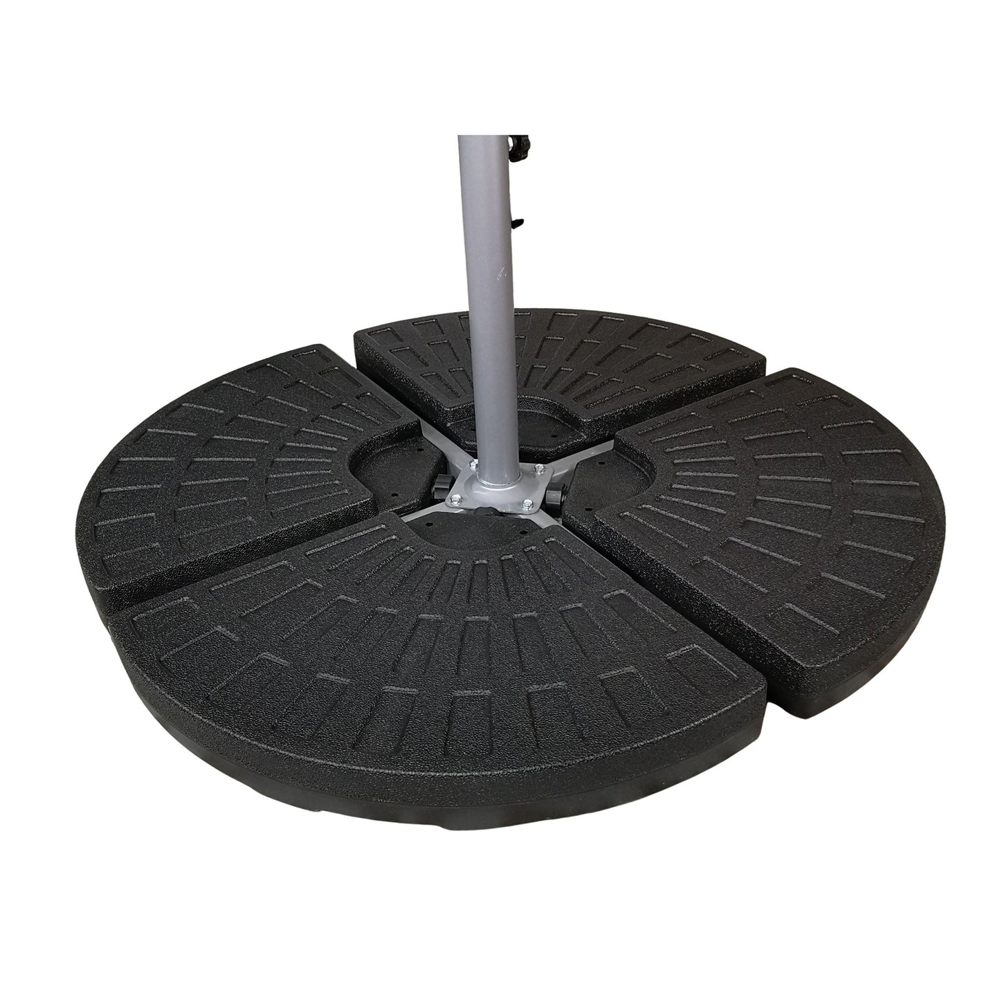 4 Pack 52/70Kg Decorative Round Water / Sand Filled Black Hanging / Banana / Cantilever Garden Patio Decking Parasol Base Weight