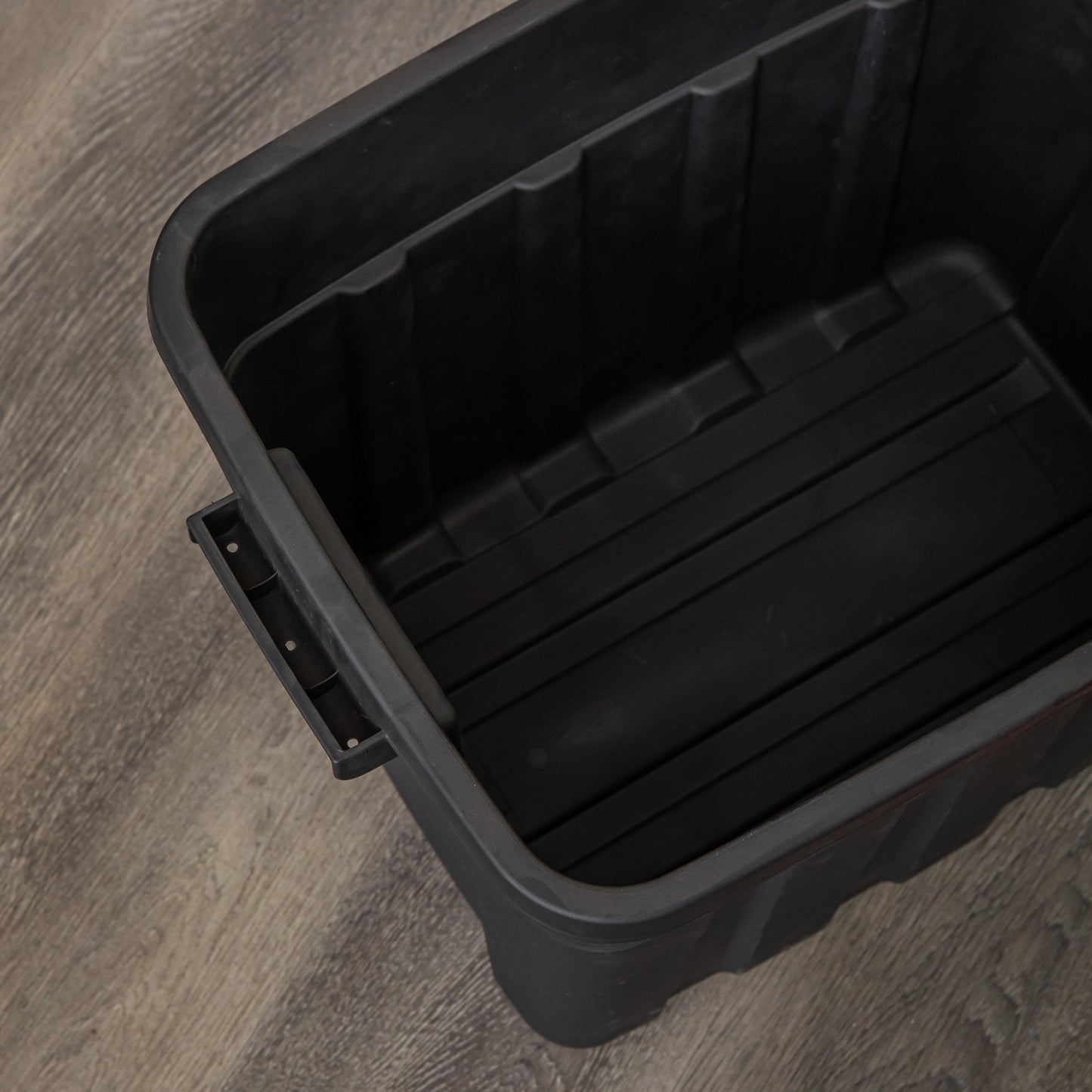 37L Black and Red Tuff Stackable Storage Box with Lid and Carry Handles