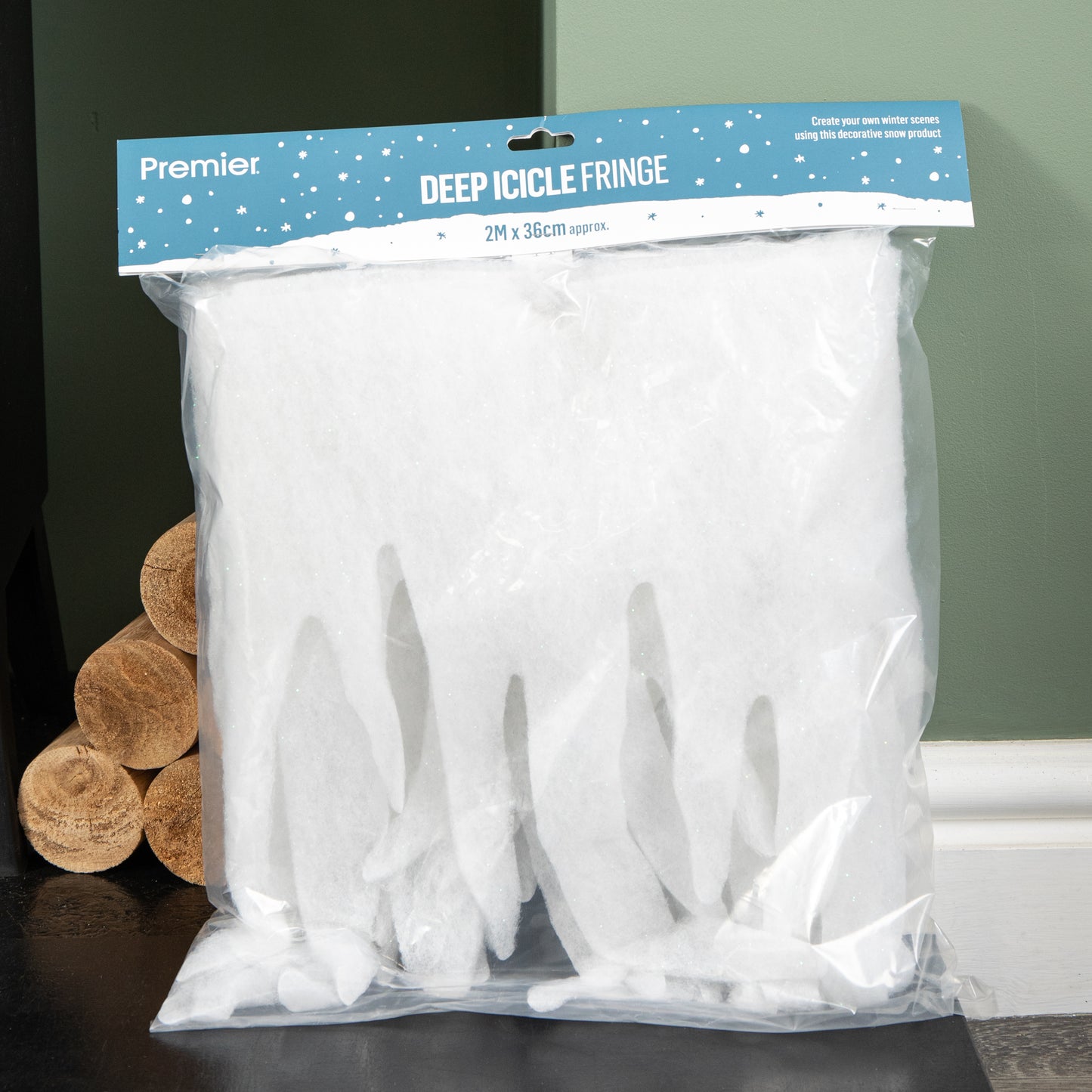 2m x 36cm Christmas Icicle Snow Drape Material