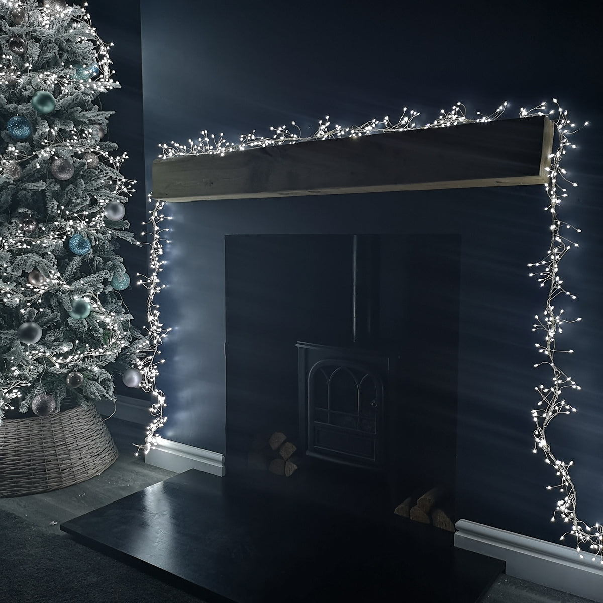 860 LEDs Multi Action Ultra Bright Garland Silver Wire White