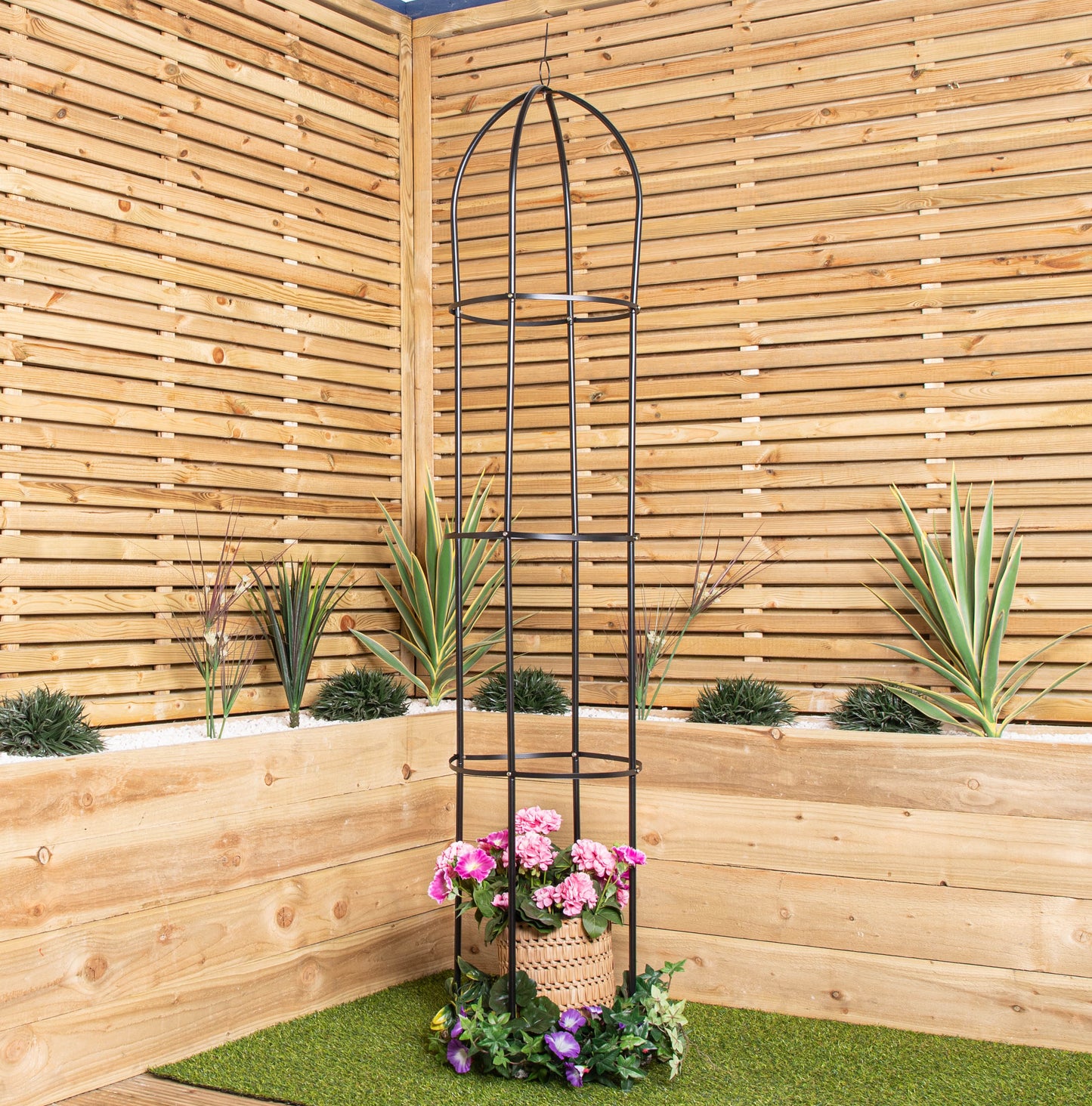 1.9m Metal Garden Patio Obelisk Trellis for Climbing Plants