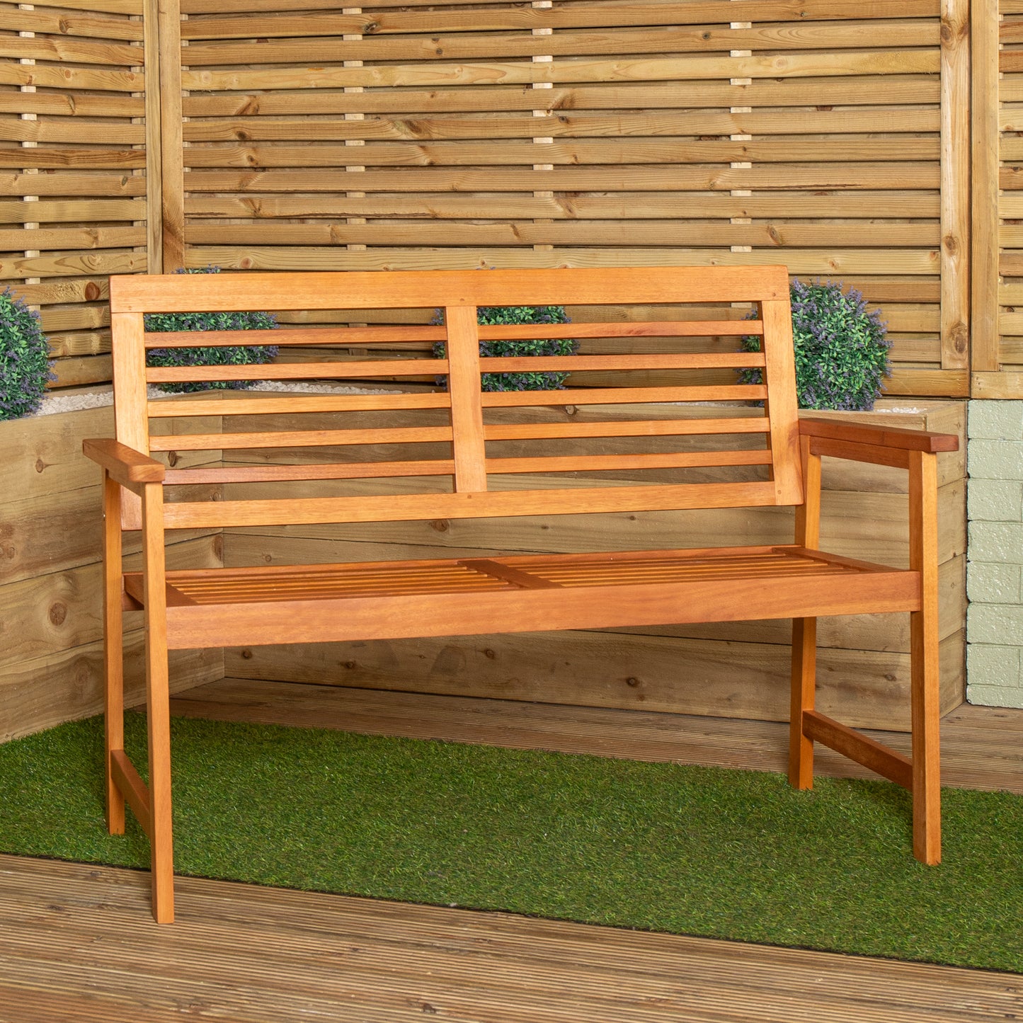 Outdoor 4 Person Rectangular Wooden Garden Table, 2 Benches with Beige Havana Parasol & Base