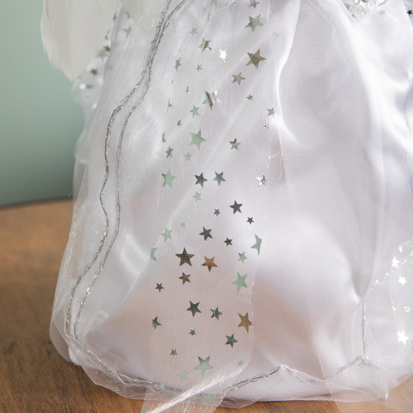 30cm White & Silver Christmas Tree Top Fairy Angel House Decoration Ornament