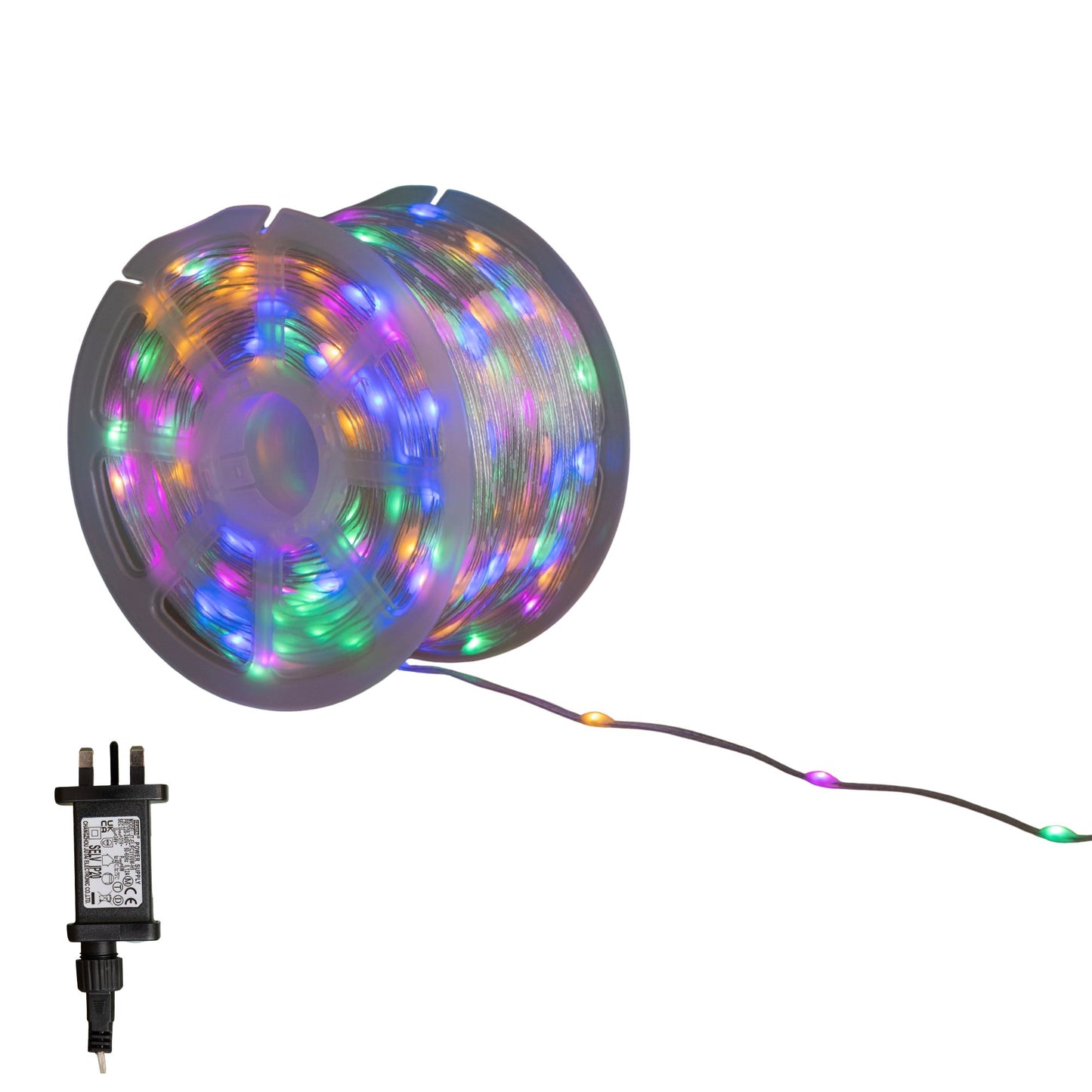 75m Light up Christmas Two Tone String Lights with 1000 Warm White & Multi-Coloured LEDs