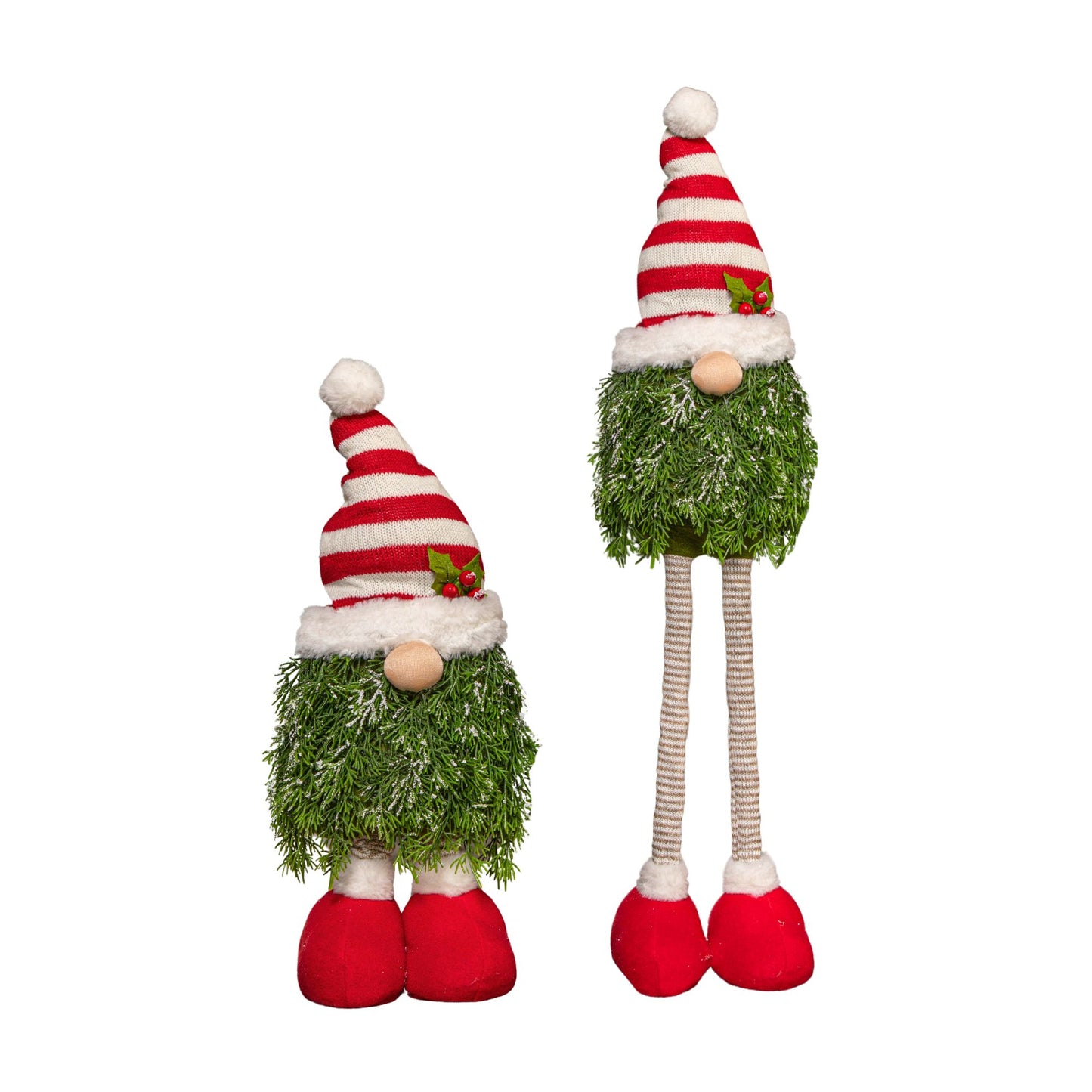 76cm Red and White Christmas Tree Standing Gonk with Striped Hat and Extendable Legs